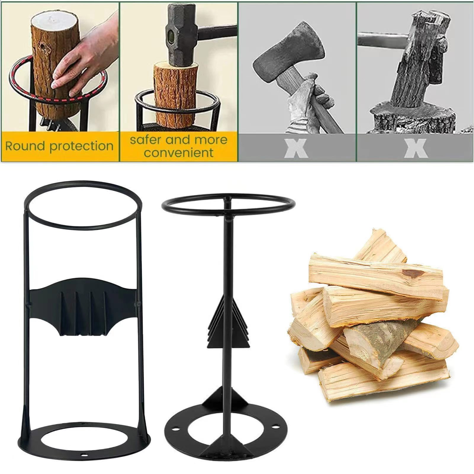 HG Wood Splitter Firewood Kindling Splitter Manual Splitting Tool For Wilderness - Picture 31 of 31