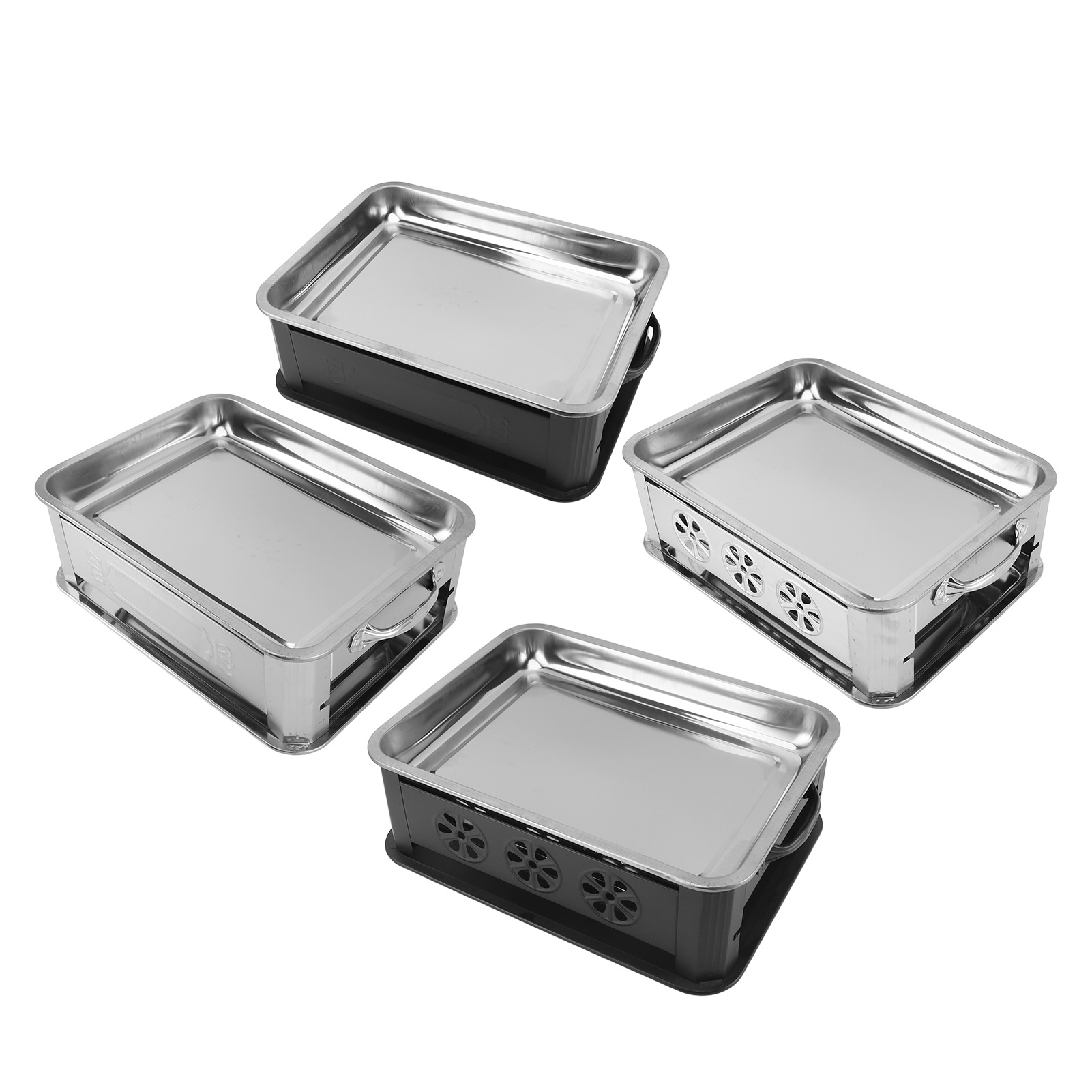 Fish Charcoal Alcohol Stove Rectangular 2.2‑4.4lb Fish Stainless Steel M Size - Picture 17 of 21