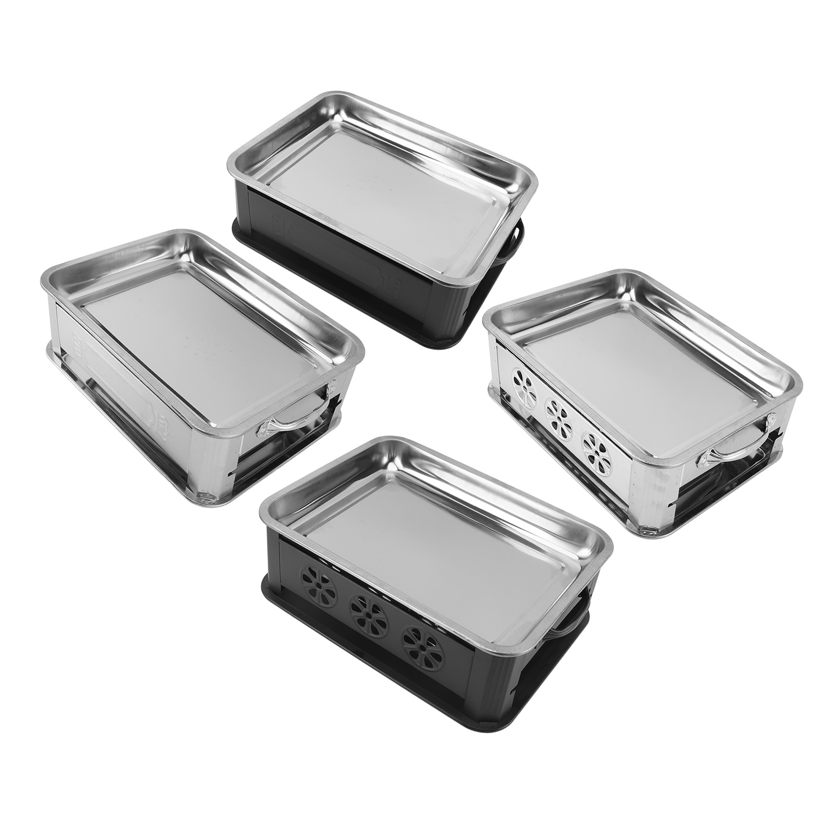 Fish Charcoal Alcohol Stove Rectangular 2.2‑4.4lb Fish Stainless Steel M Size - Picture 15 of 21