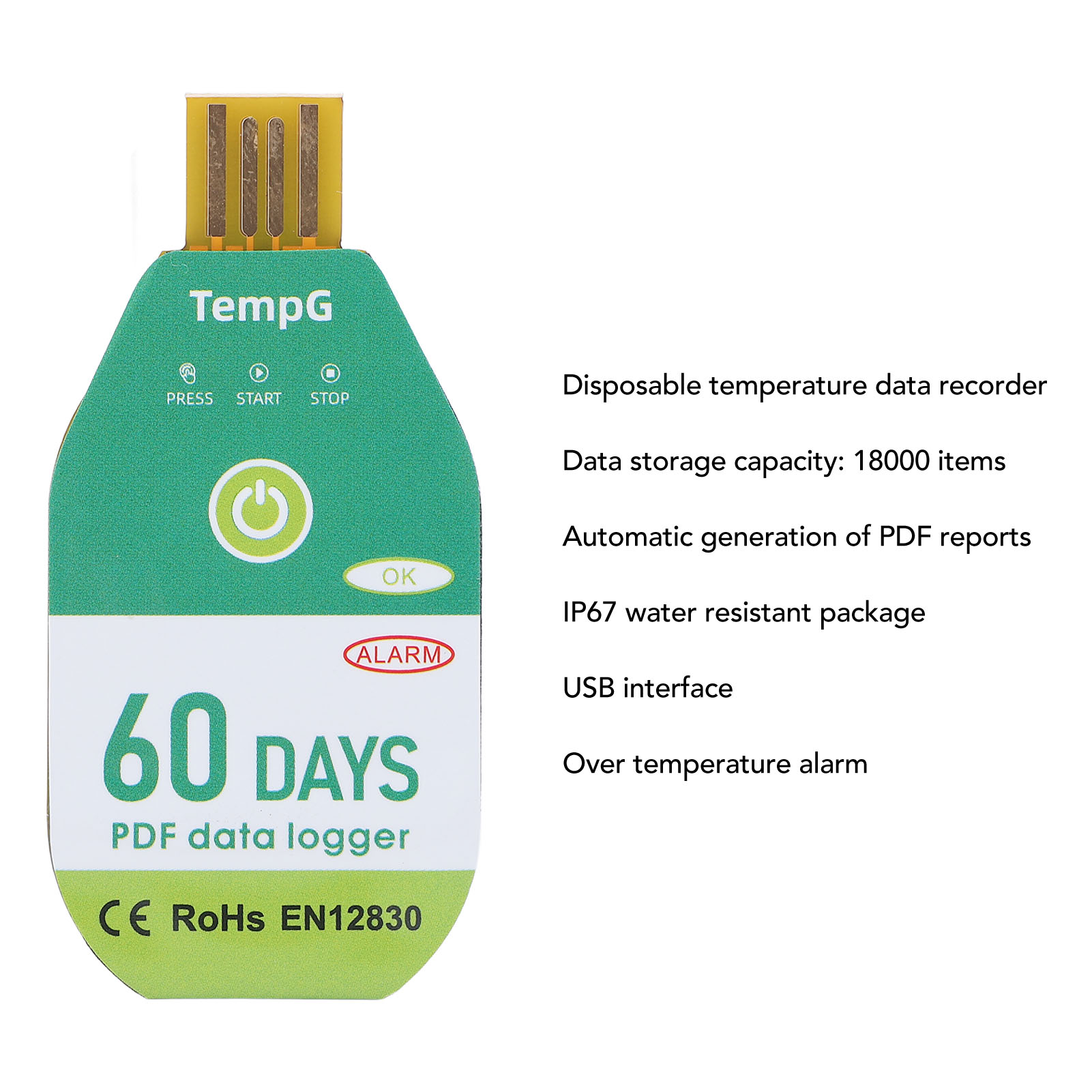 USB Temperature Data Logger Recorder IP67 Water Resistant Disposable PDF Temp US - Picture 33 of 33