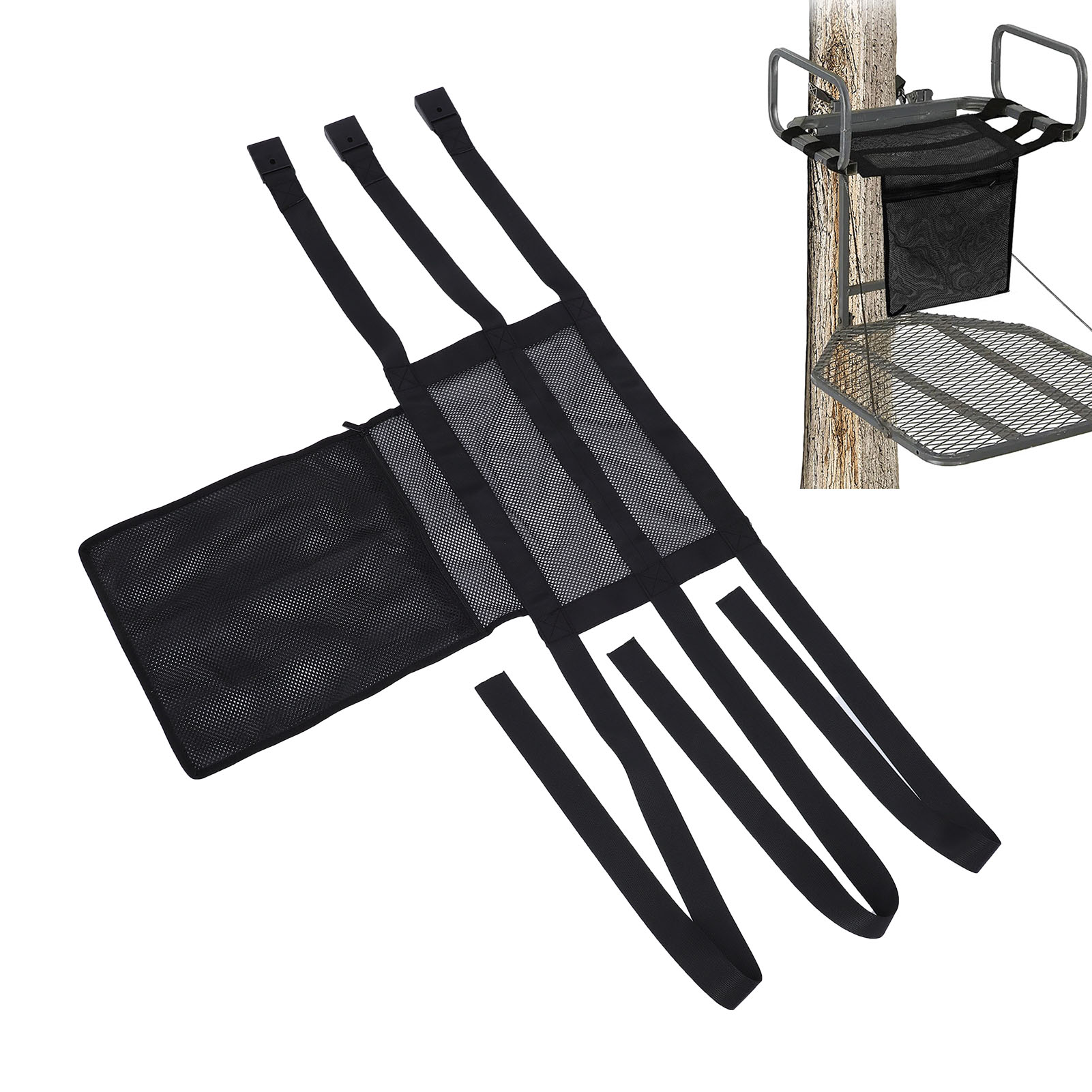 Universal Treestand Seating Mesh Fabric 3 Adjustable Locking Buckles Tree Stand - Bild 26 von 28