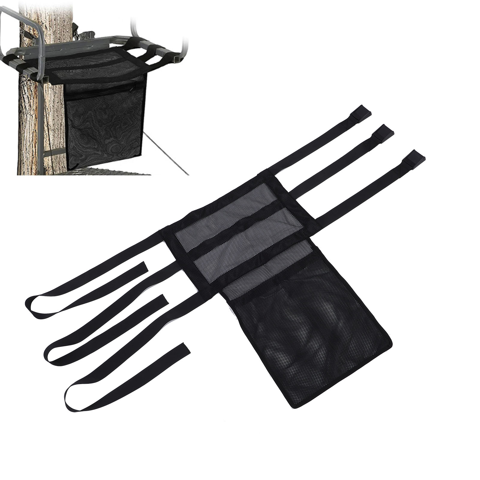 Universal Treestand Seating Mesh Fabric 3 Adjustable Locking Buckles Tree Stand - Bild 24 von 28