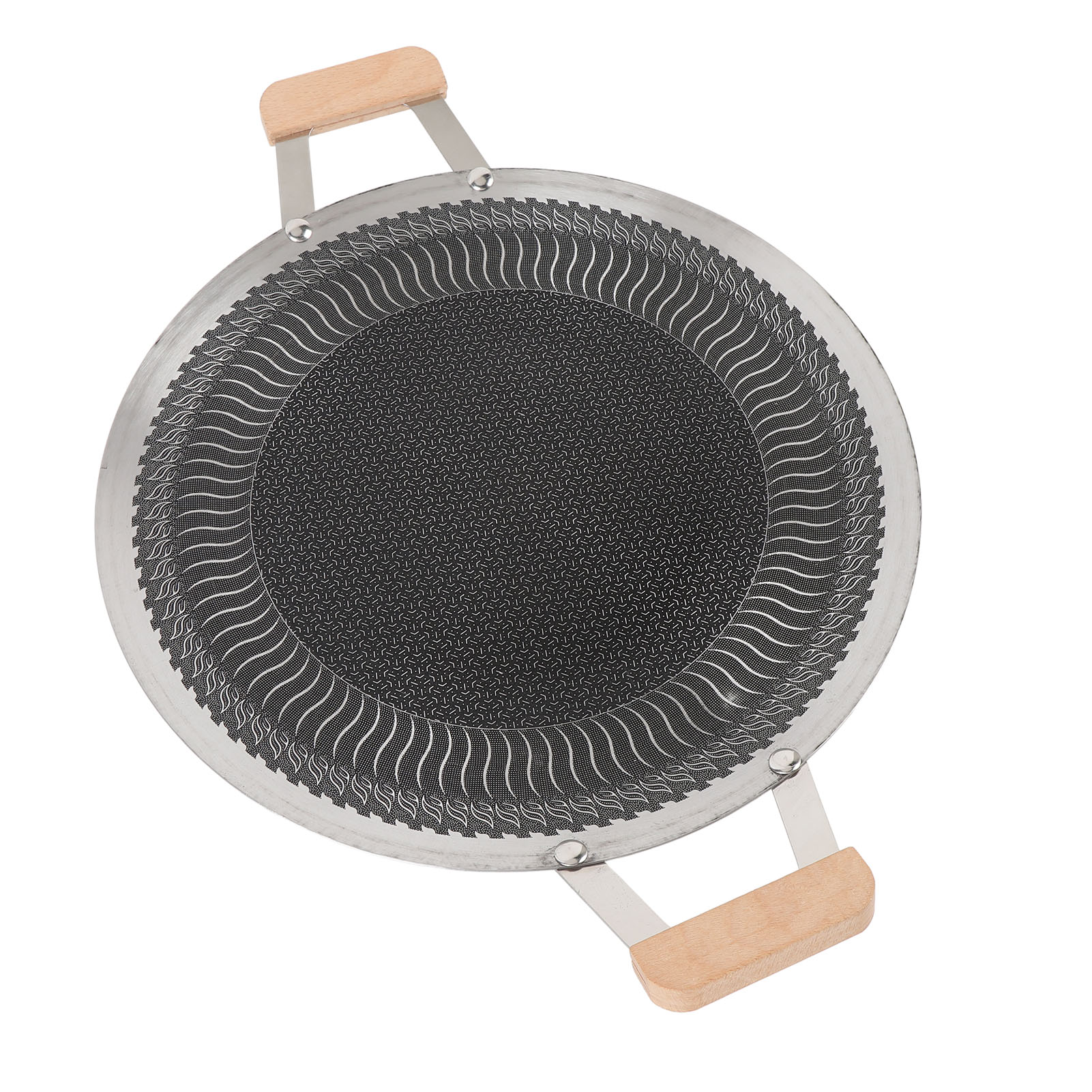 Koreanische Grillpfanne Antihaft Rund BBQ Grillplatte Kompatibel für Induktionsherd USA - Bild 26 von 29