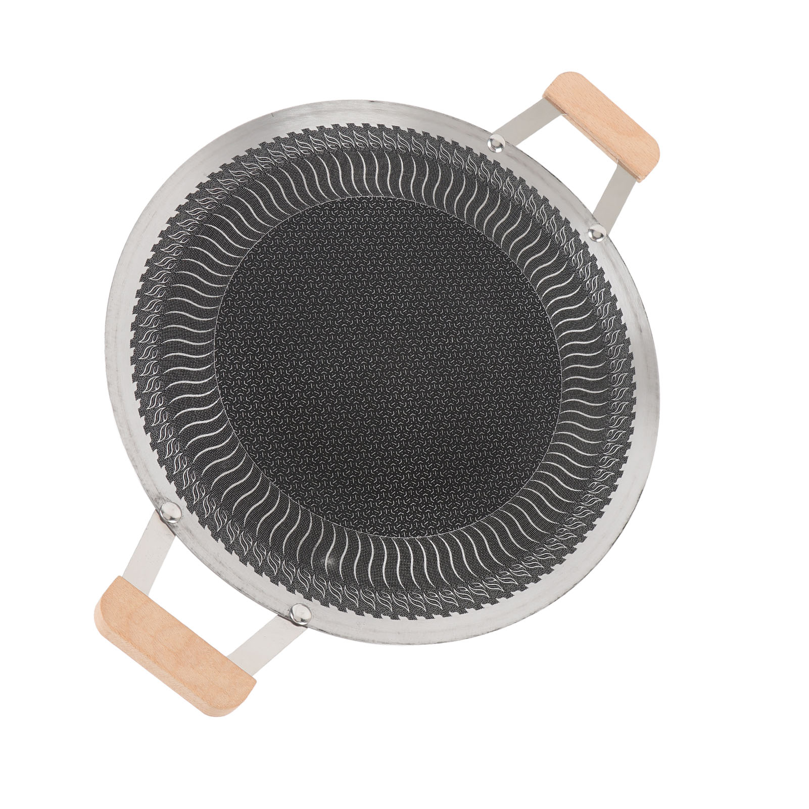 Koreanische Grillpfanne Antihaft Rund BBQ Grillplatte Kompatibel für Induktionsherd USA - Bild 25 von 29