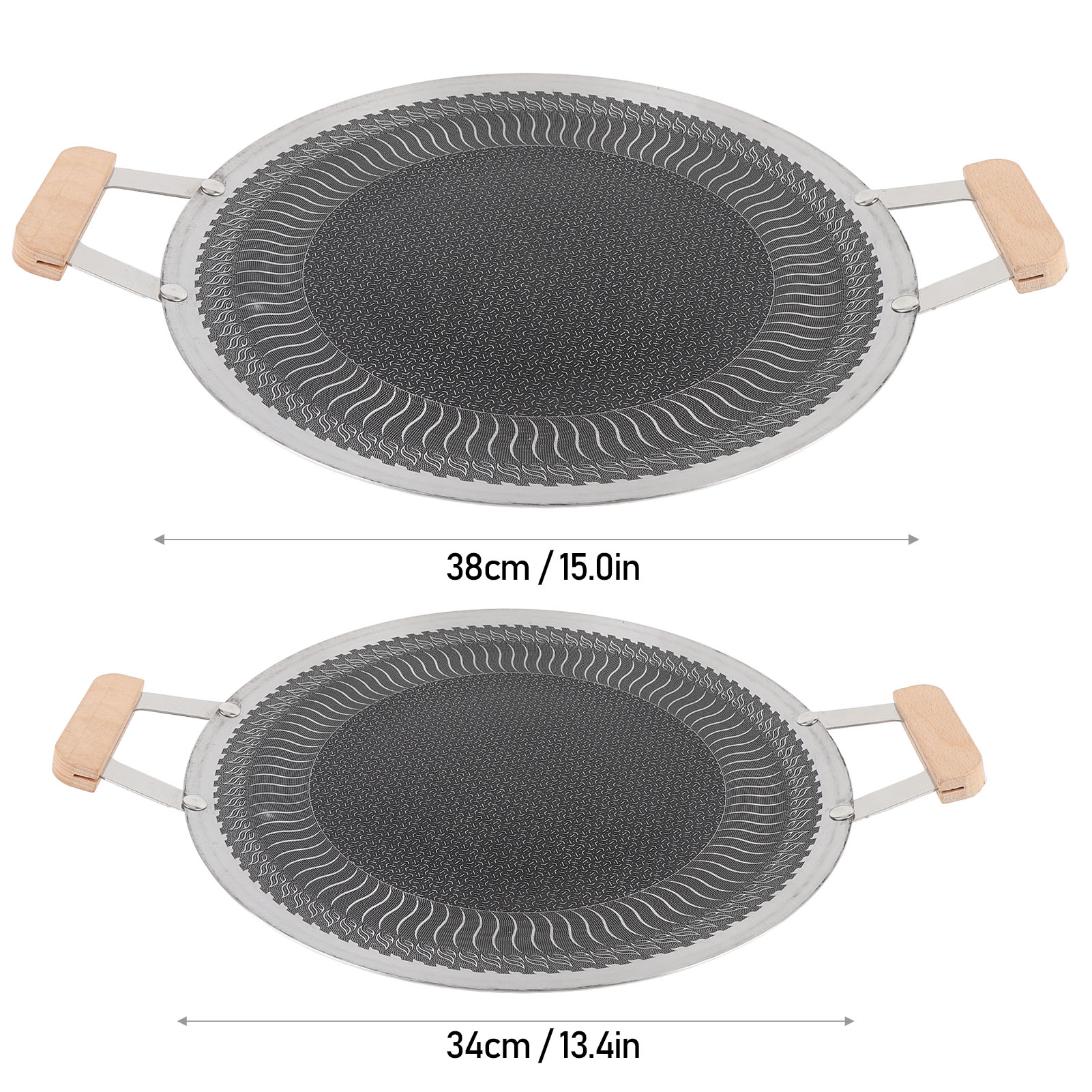 Koreanische Grillpfanne Antihaft Rund BBQ Grillplatte Kompatibel für Induktionsherd USA - Bild 29 von 29