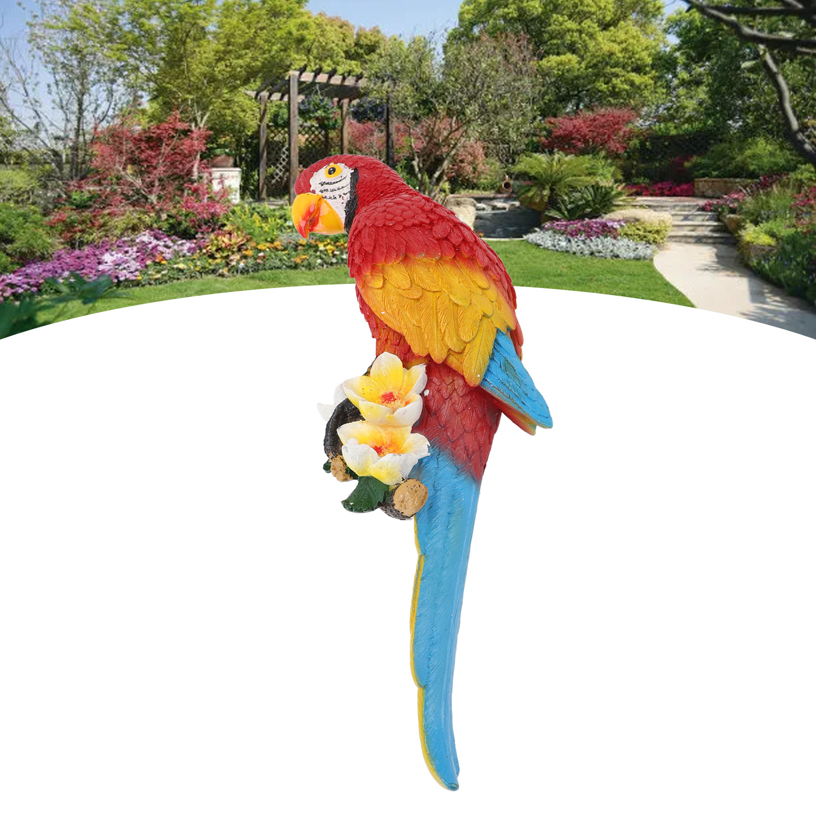 Resin Bird Figurine Decorative Parrot Sculpture for Indoor Outdoor Living Room - Picture 13 of 21