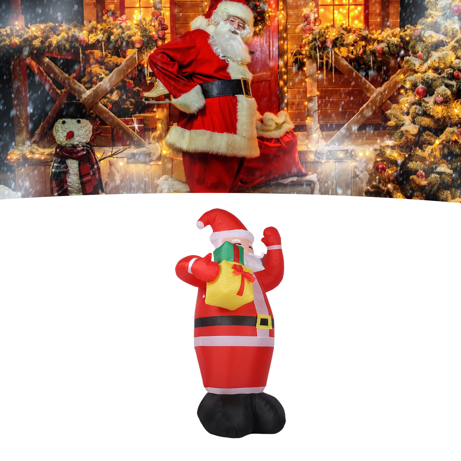 Weather Proof Inflatable Father Xmas LED Lights Yard Decoration - Picture 16 of 18