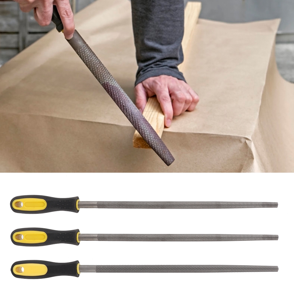 12in Round Mill Steel File Rasp With Handle Sharpening Shaping Tool For Metal - Picture 13 of 18