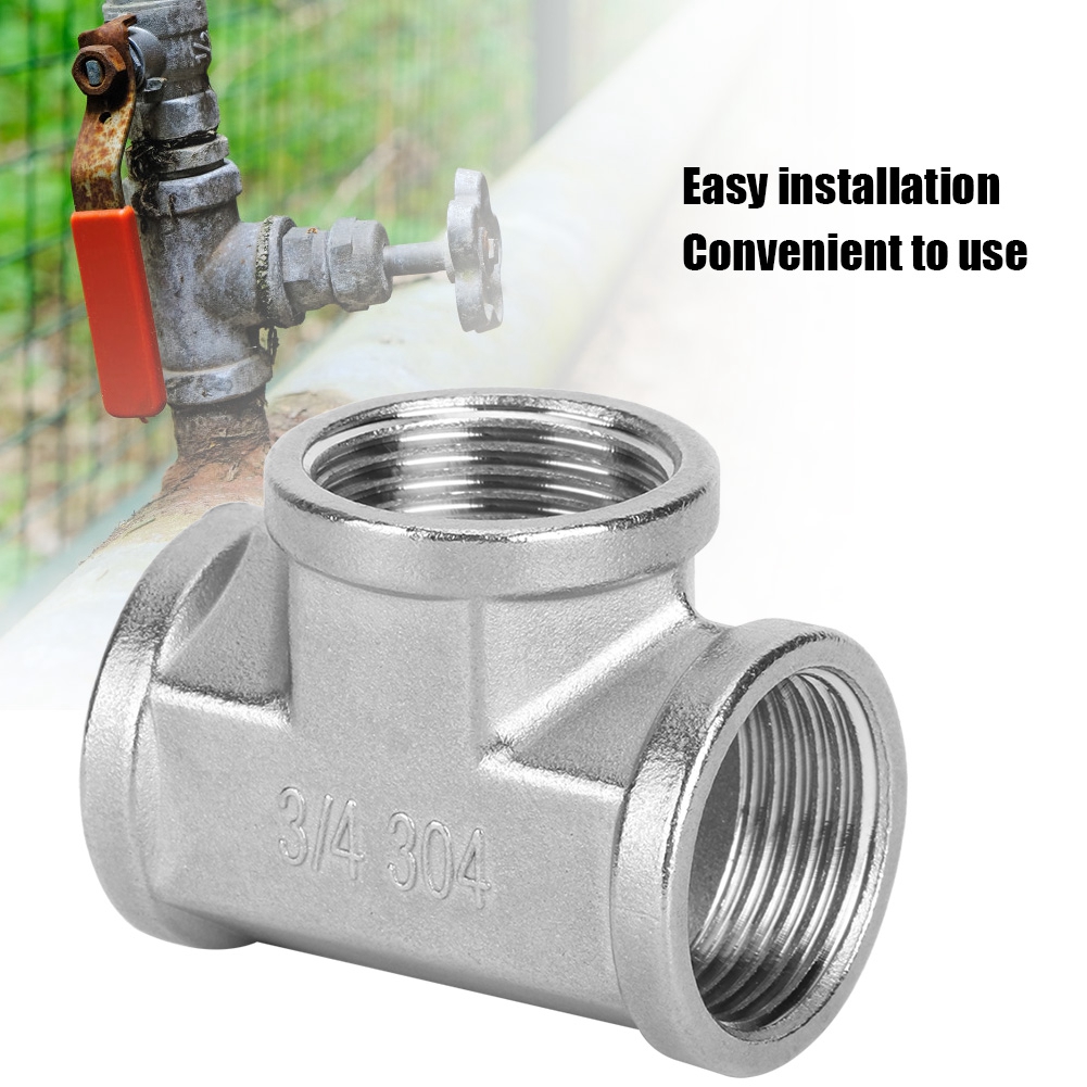 HG 304 Stainless Steel Tee Threaded Pipe Connector For Industrial Pipe Shelf - Picture 25 of 26