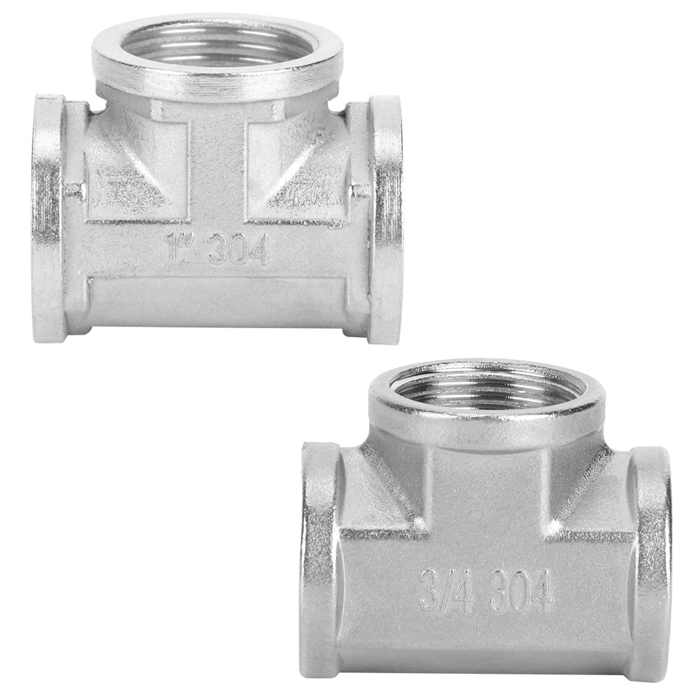 HG 304 Stainless Steel Tee Threaded Pipe Connector For Industrial Pipe Shelf - Picture 26 of 26