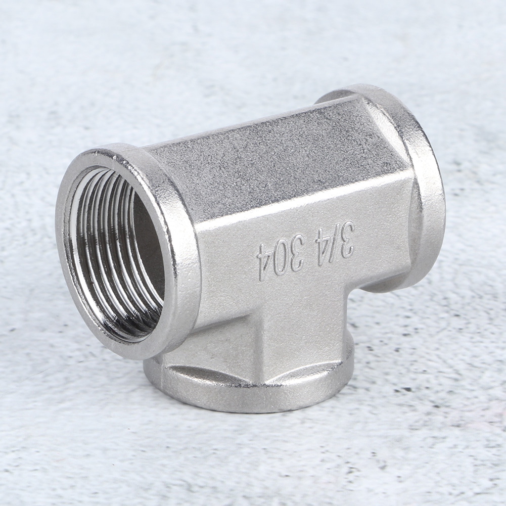 HG 304 Stainless Steel Tee Threaded Pipe Connector For Industrial Pipe Shelf - Picture 24 of 26