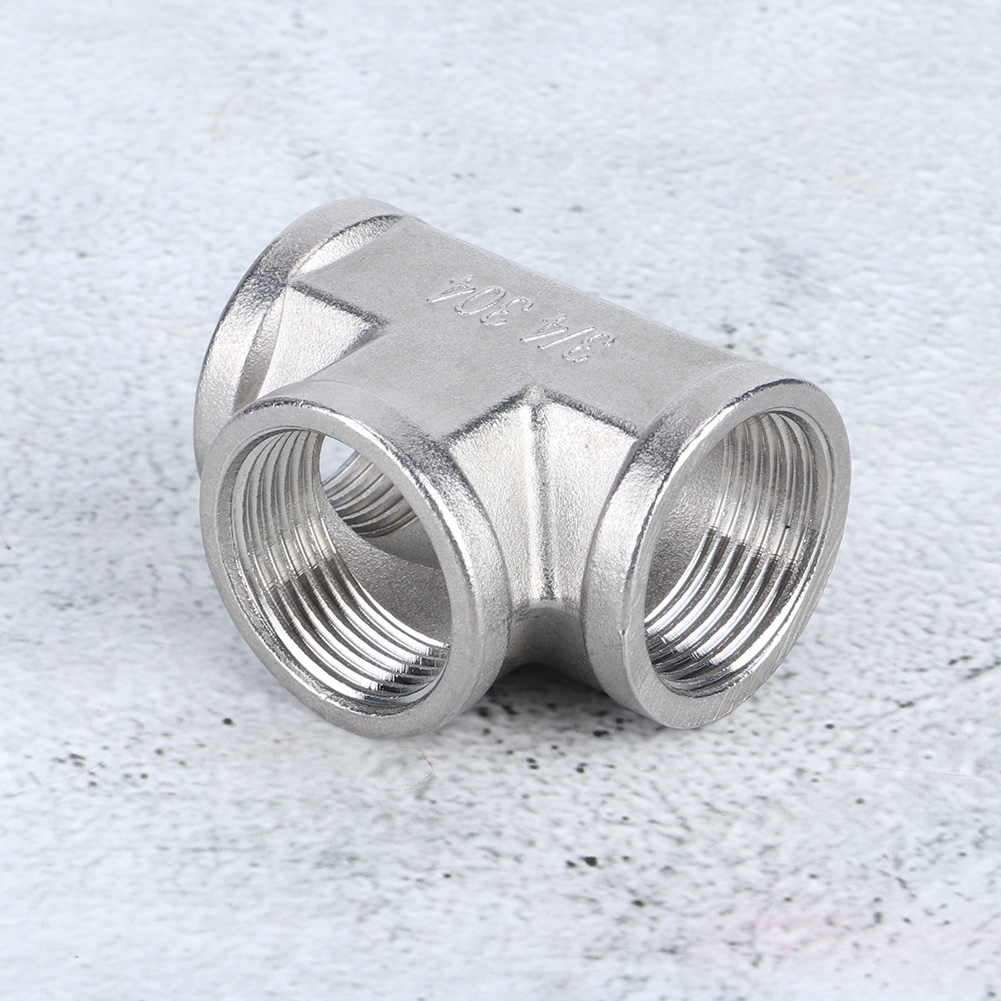 HG 304 Stainless Steel Tee Threaded Pipe Connector For Industrial Pipe Shelf - Picture 21 of 26