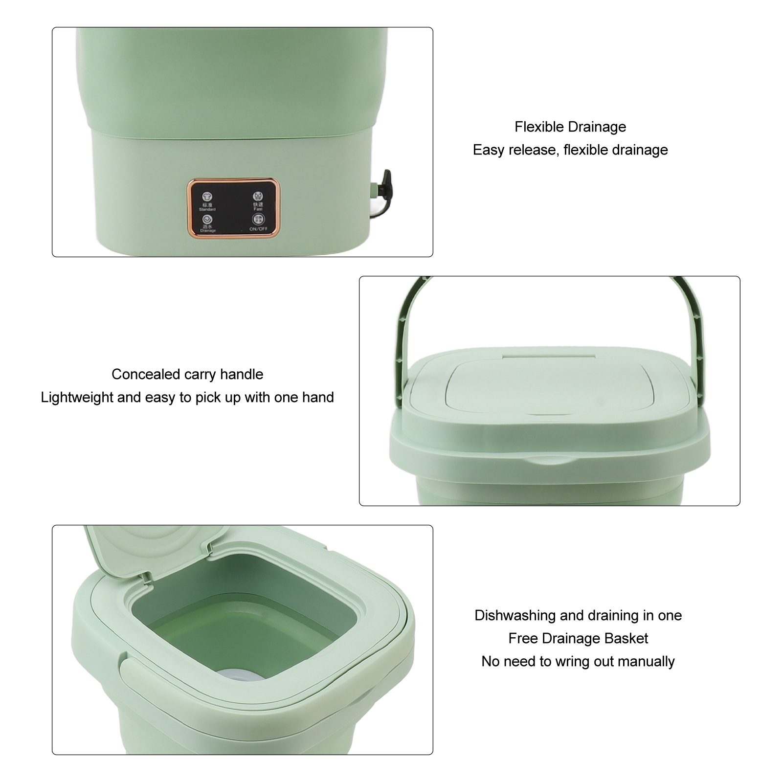 Portable Washing Machine Foldable Mini Washing Machine for Hotel Dormitory