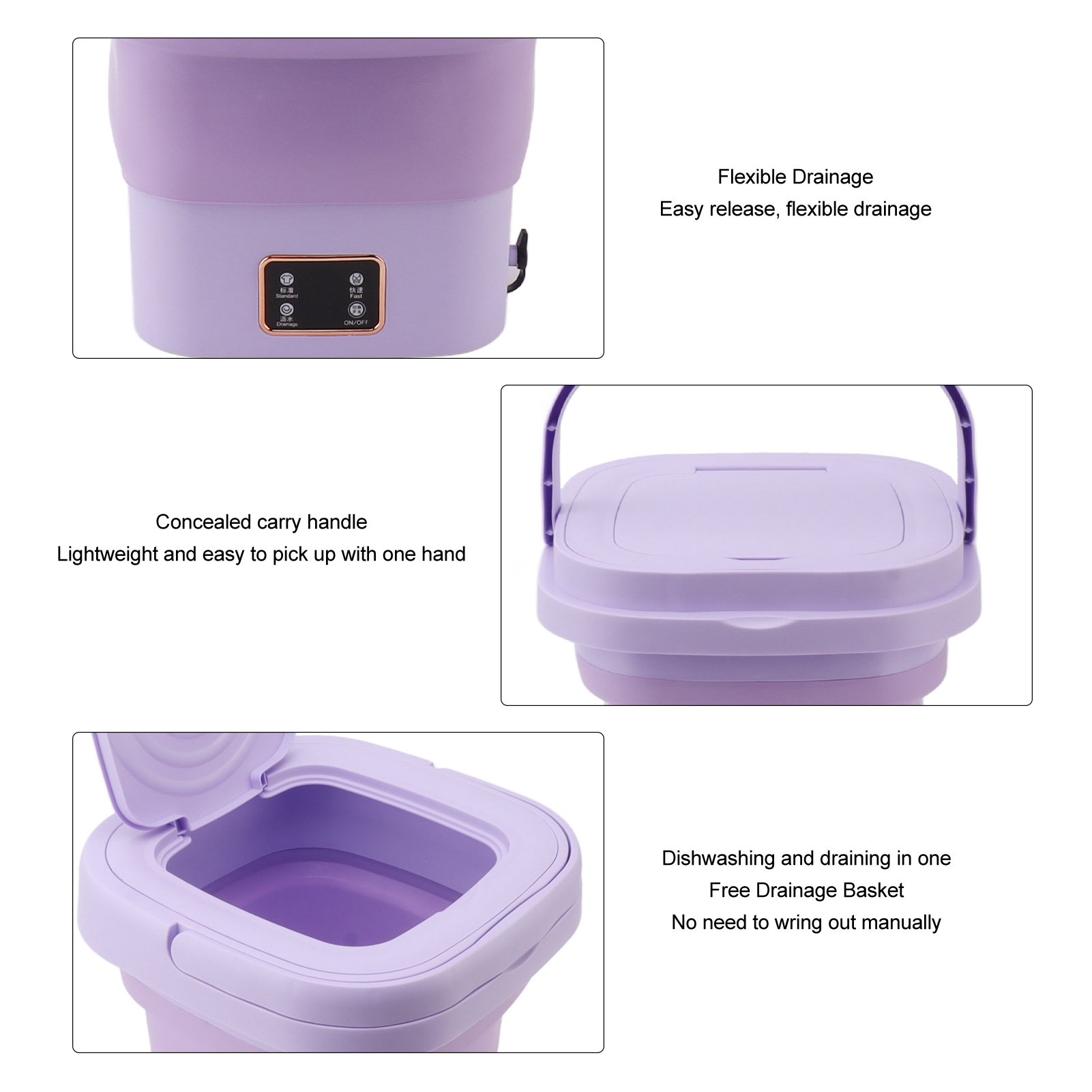 Portable Washing Machine Foldable Mini Washing Machine for Hotel Dormitory