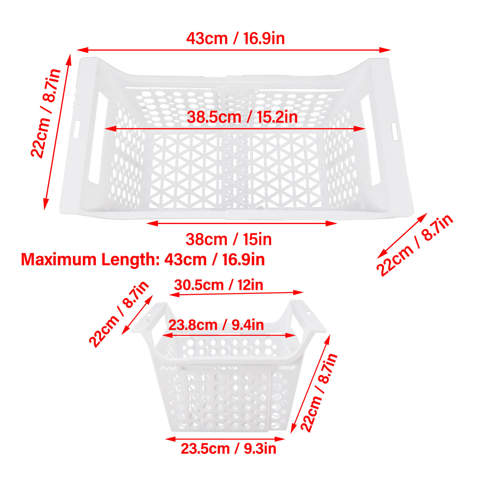 Freezer Basket Organizer Refrigerator PP Storage Divider Household Container Bin