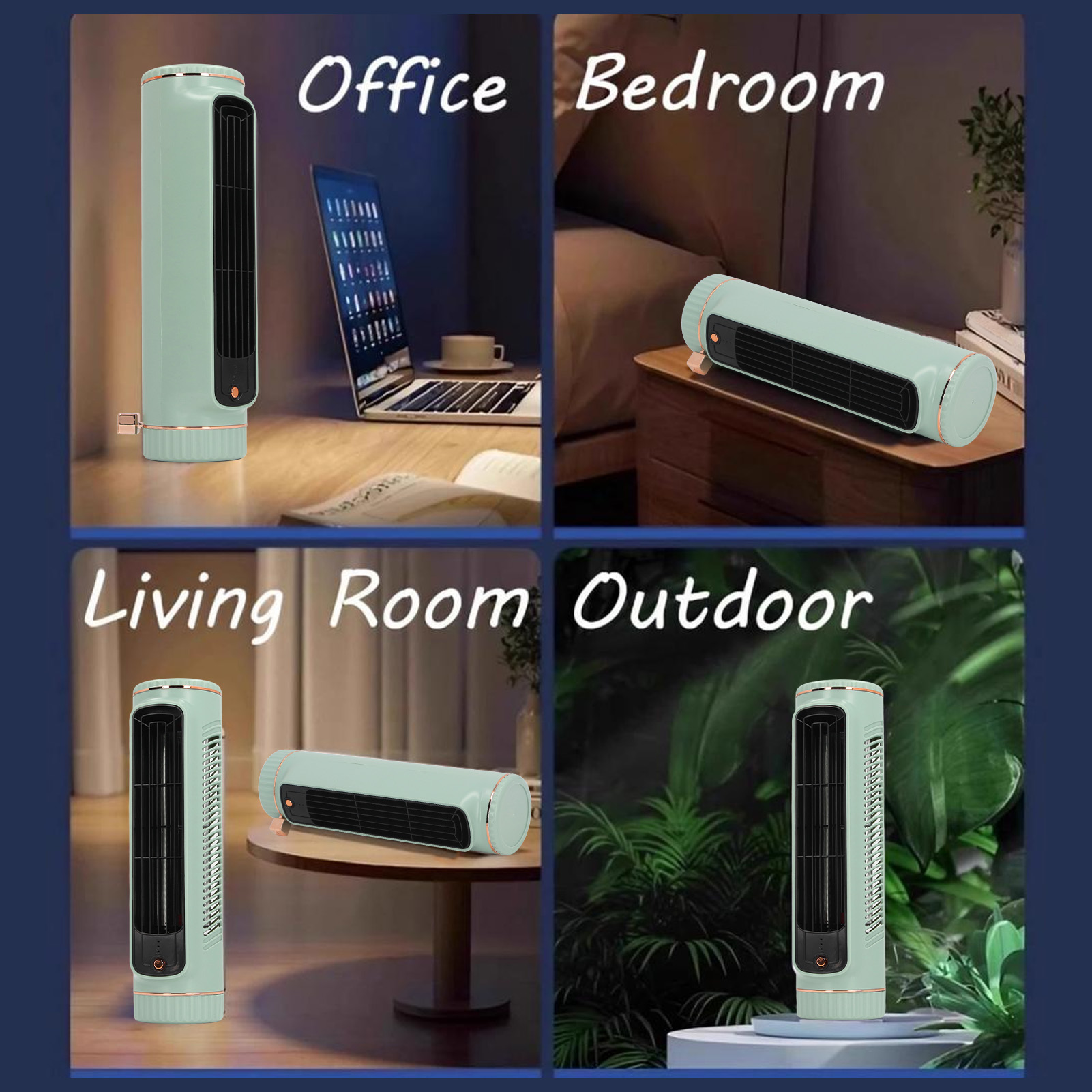 Tower Fan 3 Speed Settings Bladeless Cooling Portable Desk Fan for Bedroom - Picture 18 of 18