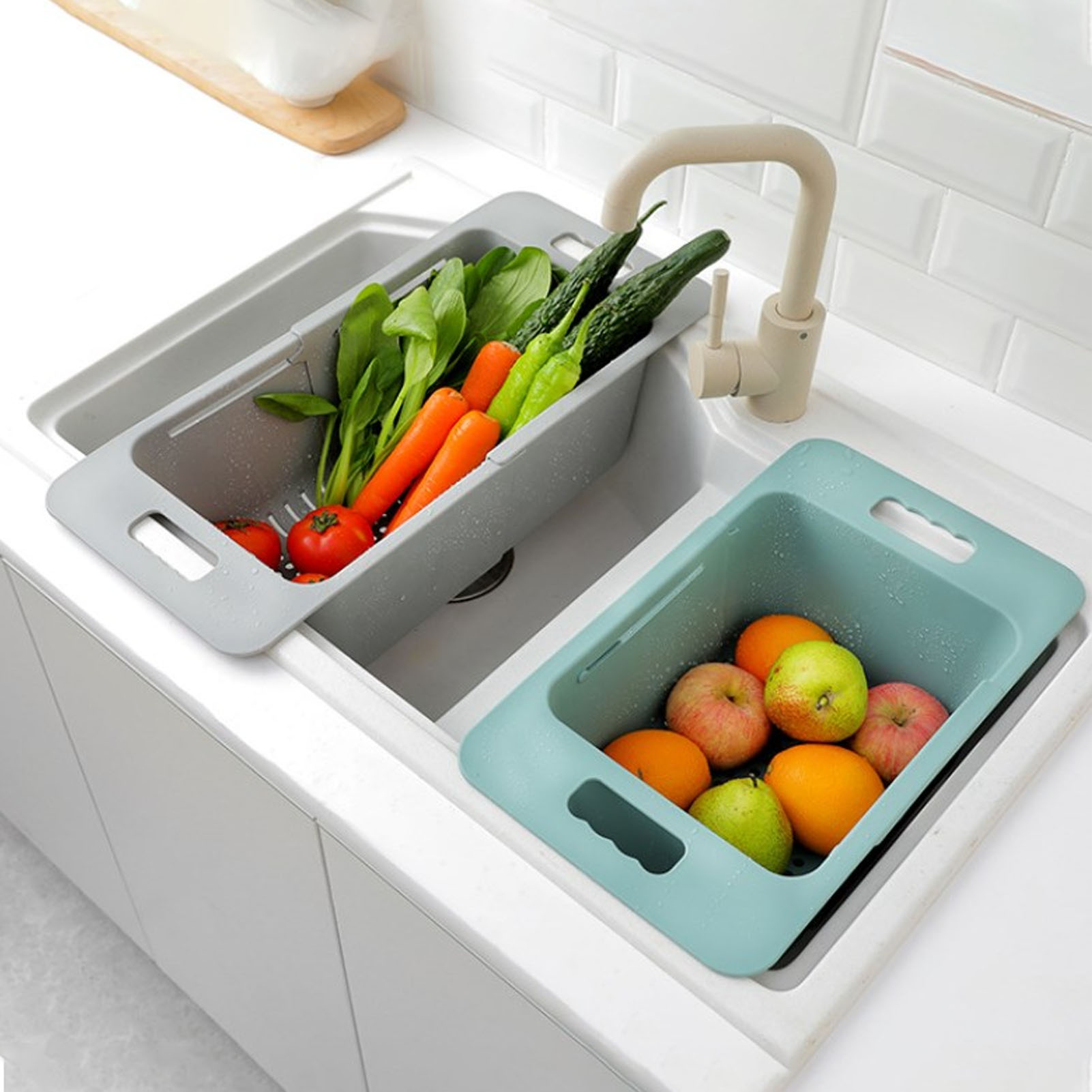 Adjustable Chest Freezer Basket Multi-Use Storage Bin for Food Washing