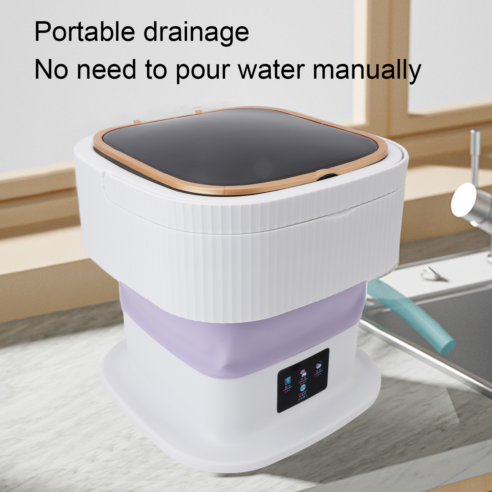 Portable Washing Machine 11.5L Large Capacity Mini Clothes Washer for Underwear