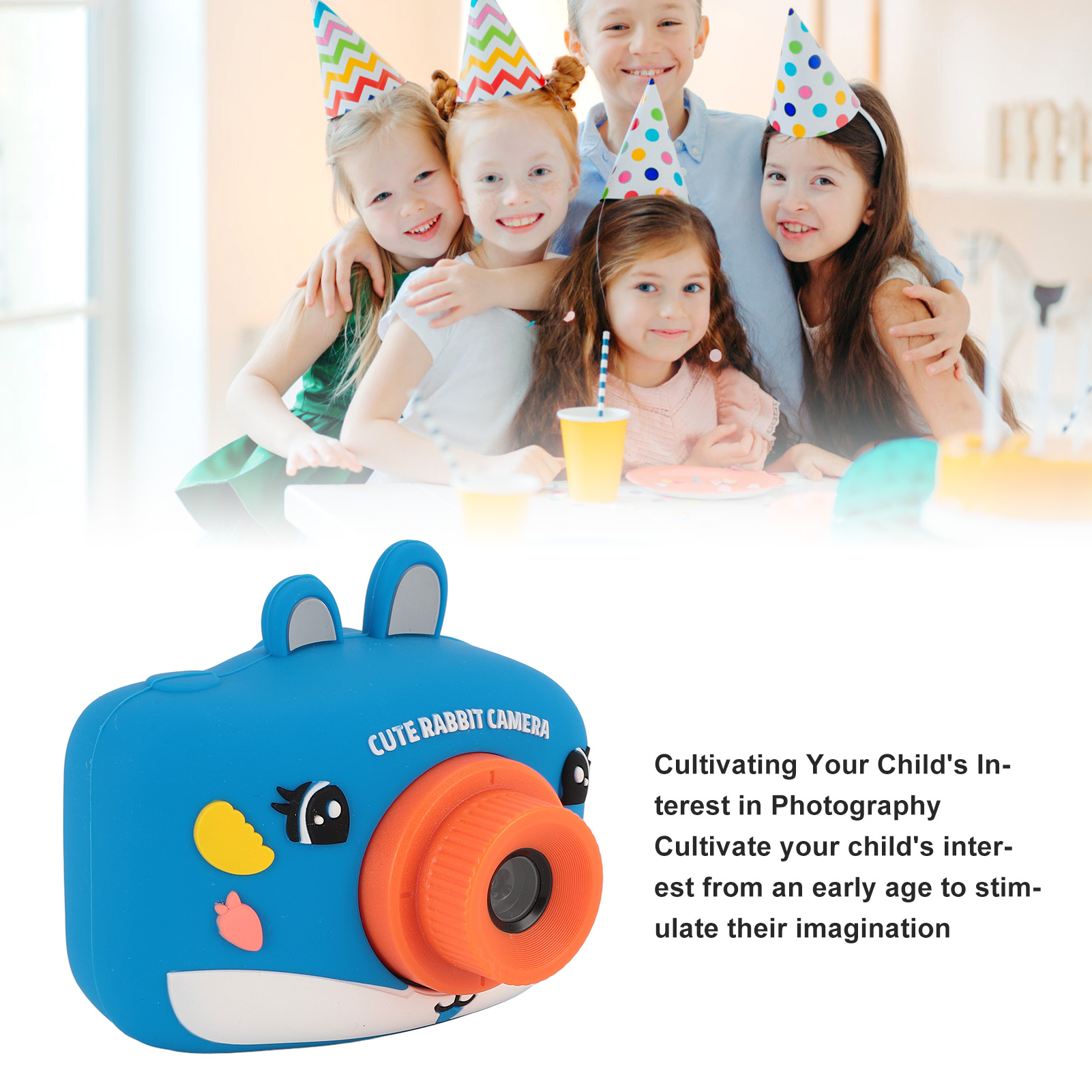 1080P HD Dual Lens Kids Camera Toy with Autofocus for Birthday Gifts