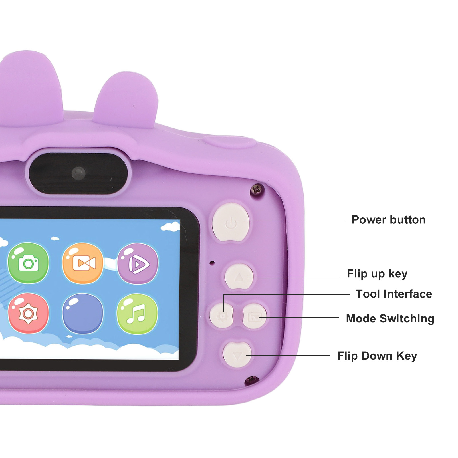 1080P HD Dual Lens Kids Camera Toy with Autofocus for Birthday Gifts