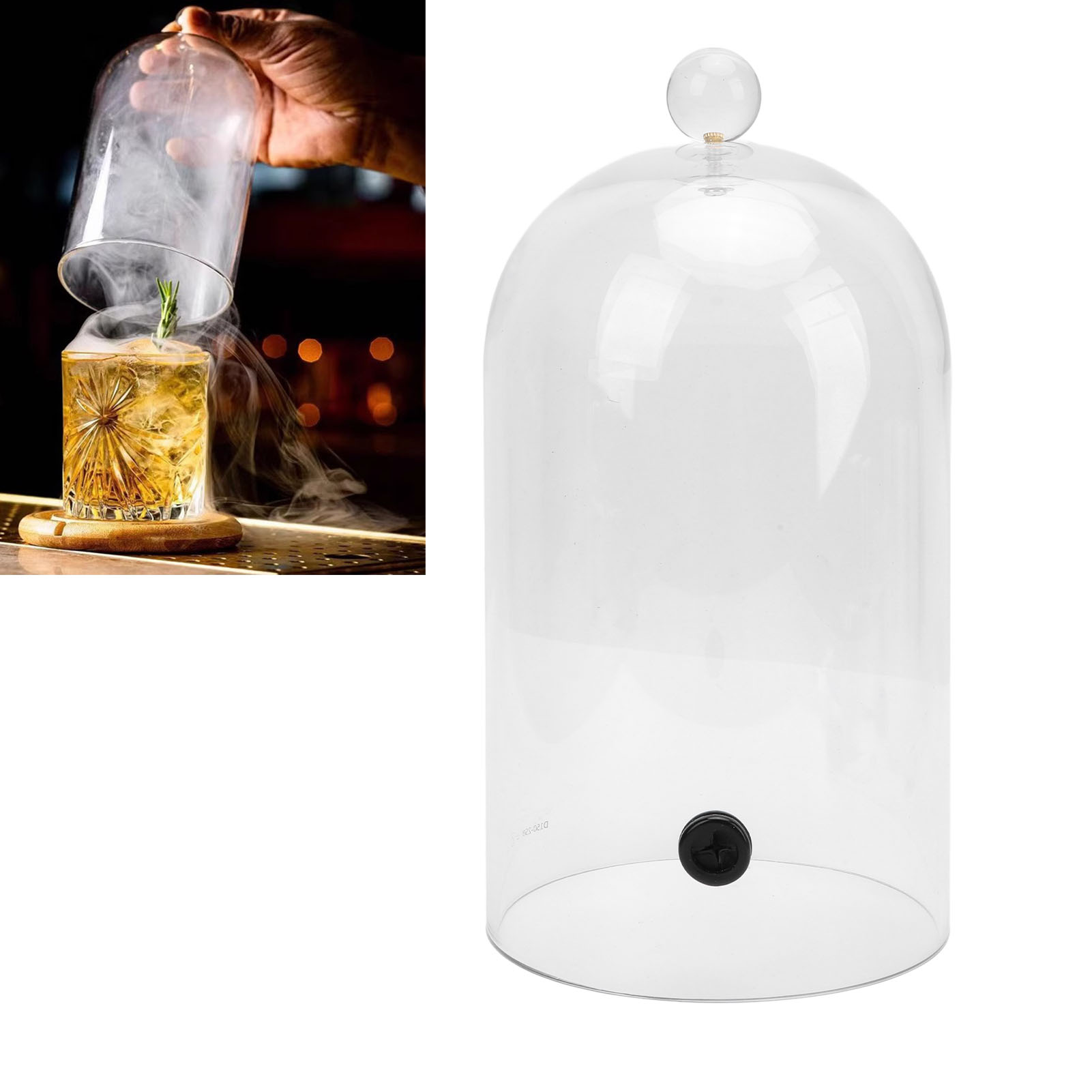 Smoking Cloche Dome Cover Lid For Food Drinks Acrylic Transparent Cocktail FF - Picture 27 of 33