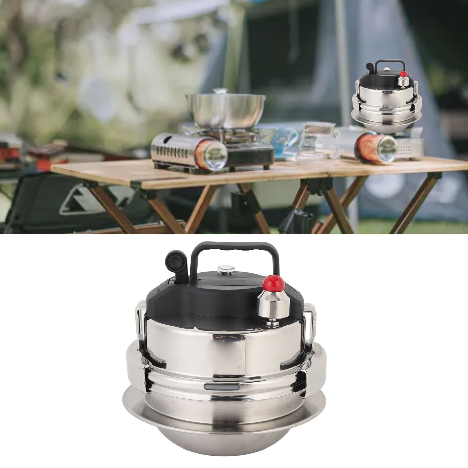 Portable Small Pressure Cooker 304 Stainless Steel Kitchen Cooking Pot - Picture 14 of 18