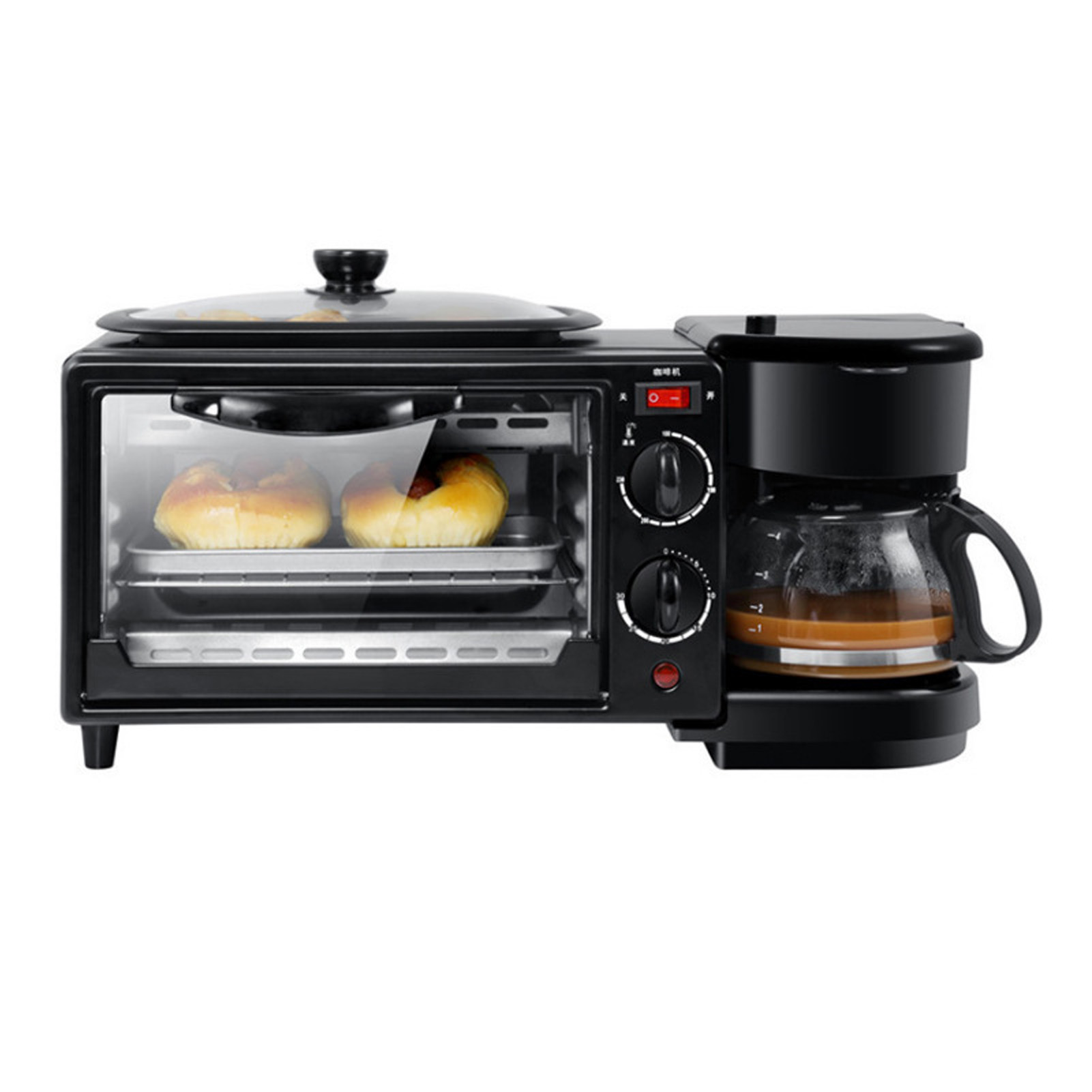 3 In 1 Multifunctional Home Breakfast Station Toaster Oven Electric - Picture 27 of 30