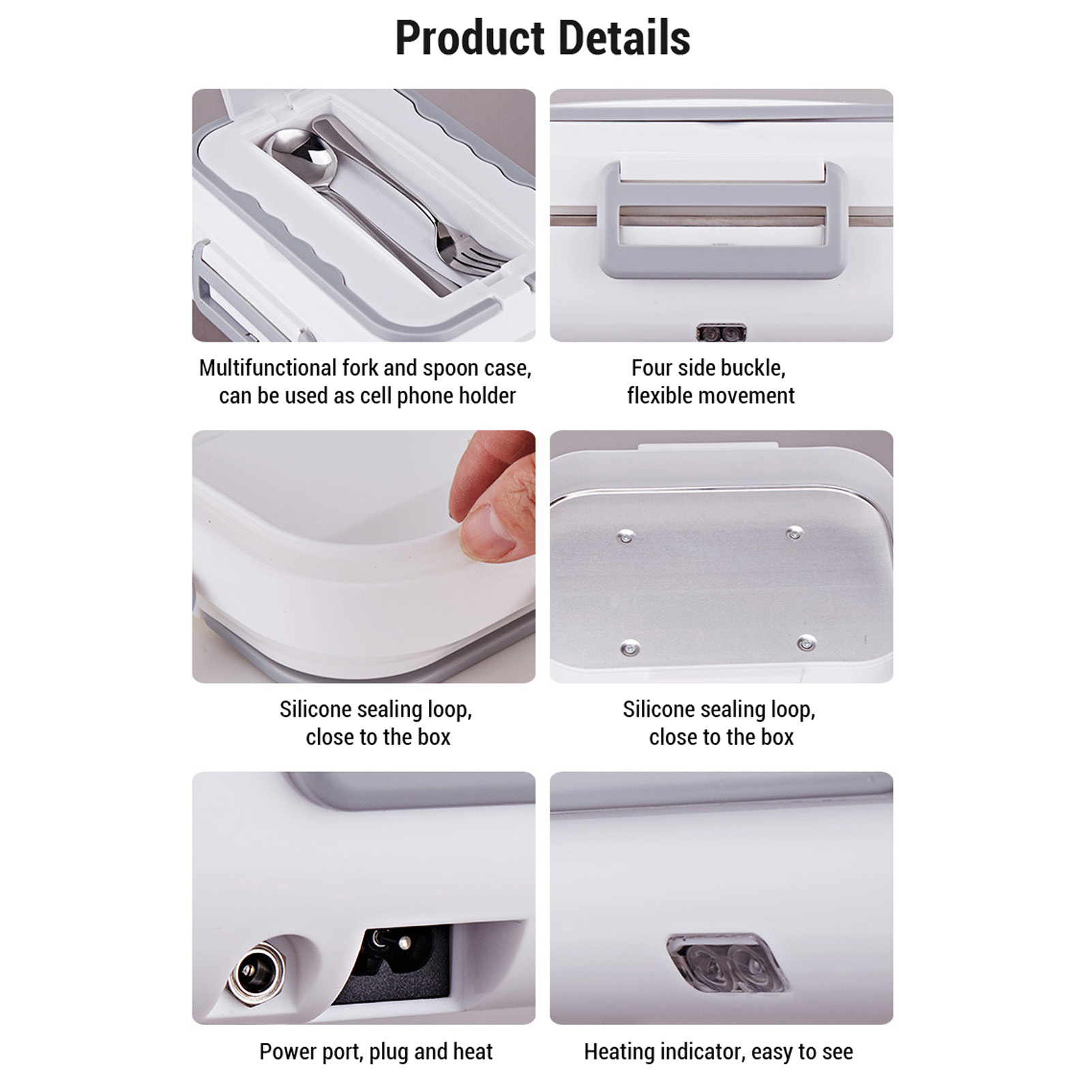 Electric Lunch Box 40W 1.2L 304 Stainless Steel Fast Heating Food Box US - Picture 30 of 30