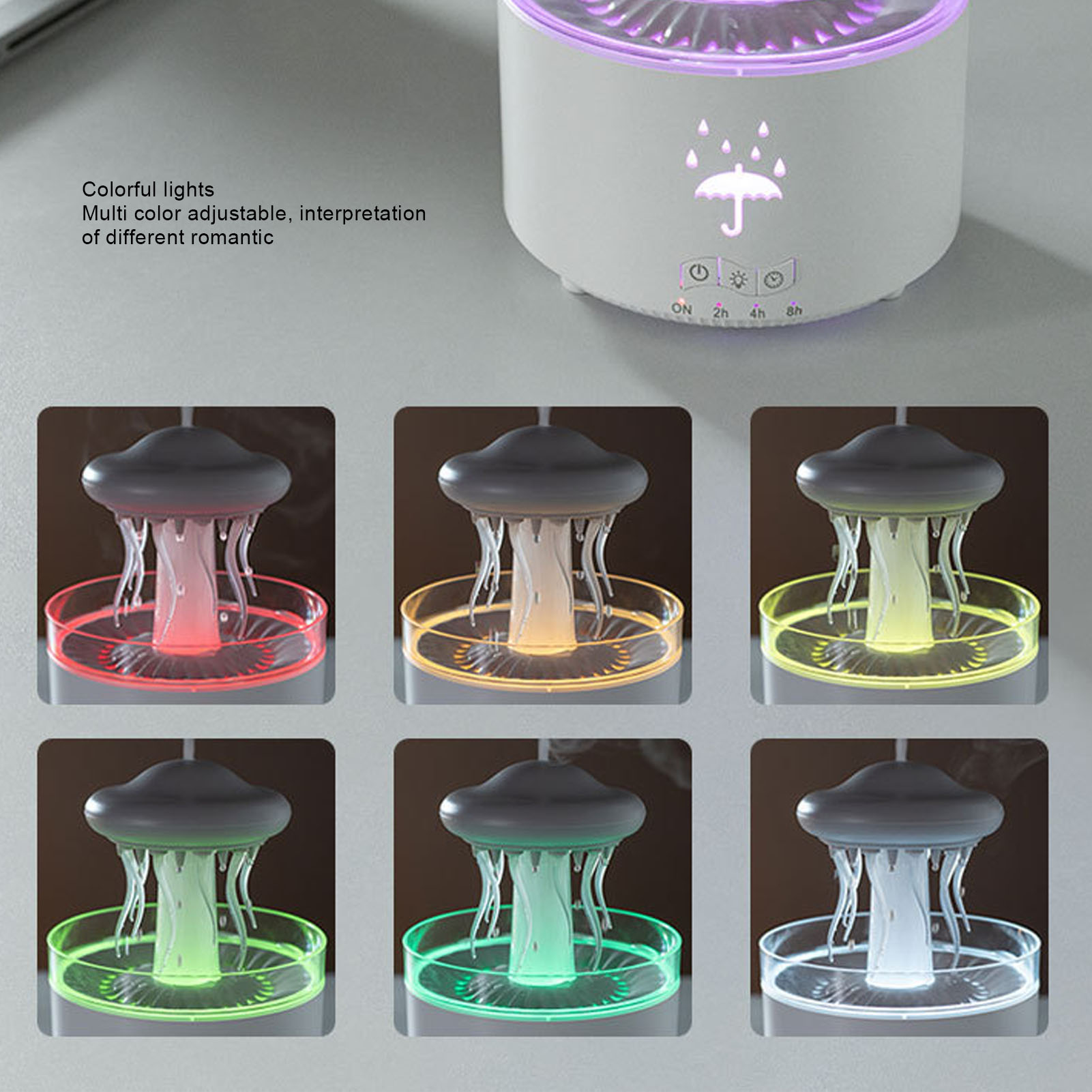 Rotating Water Drip Humidifier 300ml Quiet Aromatherapy Essential Oil Diffuser
