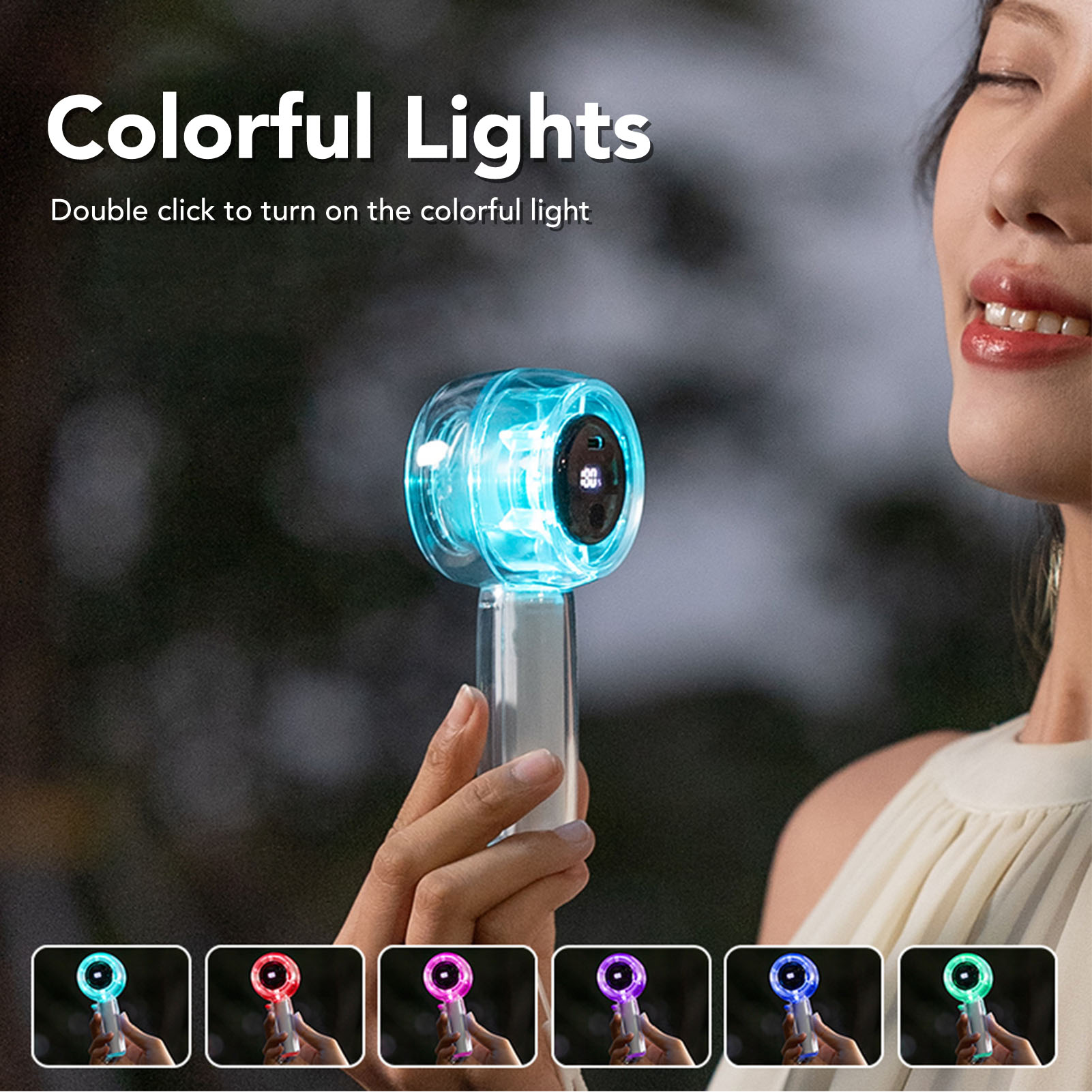 EJ Handheld Turbo Fan 5 Speeds Stepless Adjustable Rechargeable Portable Small - Bild 31 von 33