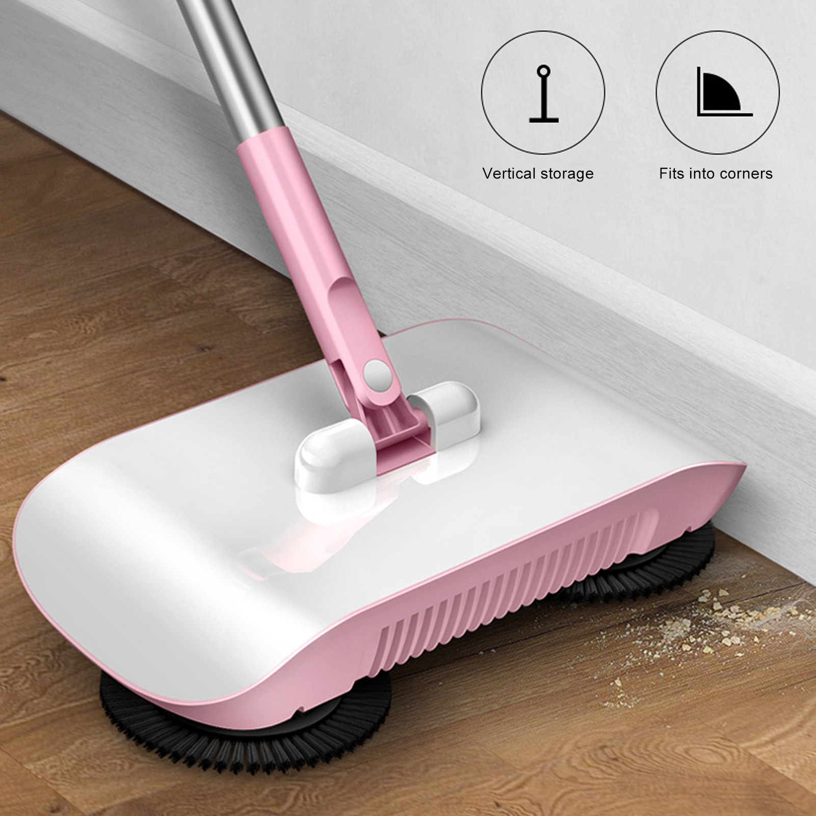 Barredora de empuje manual para el hogar máquina de barrido fregona multiusos escoba recogedor EE. UU. - Imagen 28 de 30