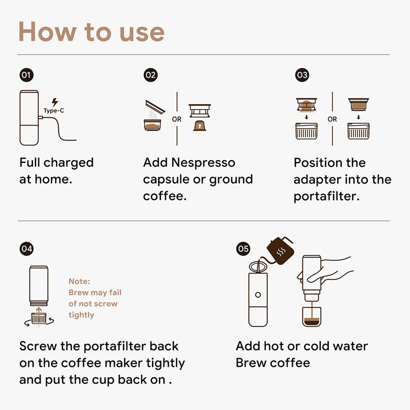 Portable Coffee Maker 17Bar Pressure Electric Coffee Machine For Outdoor US - Picture 28 of 30
