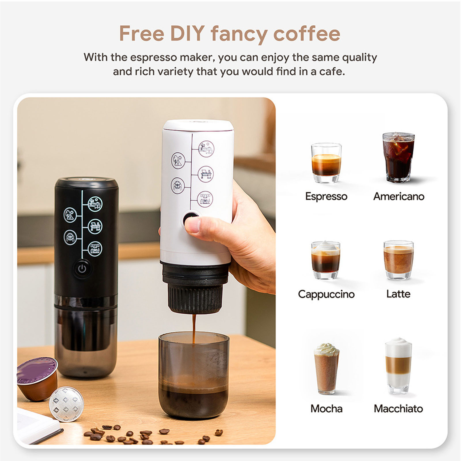 Portable Coffee Maker 17Bar Pressure Electric Coffee Machine For Outdoor US - Picture 29 of 30