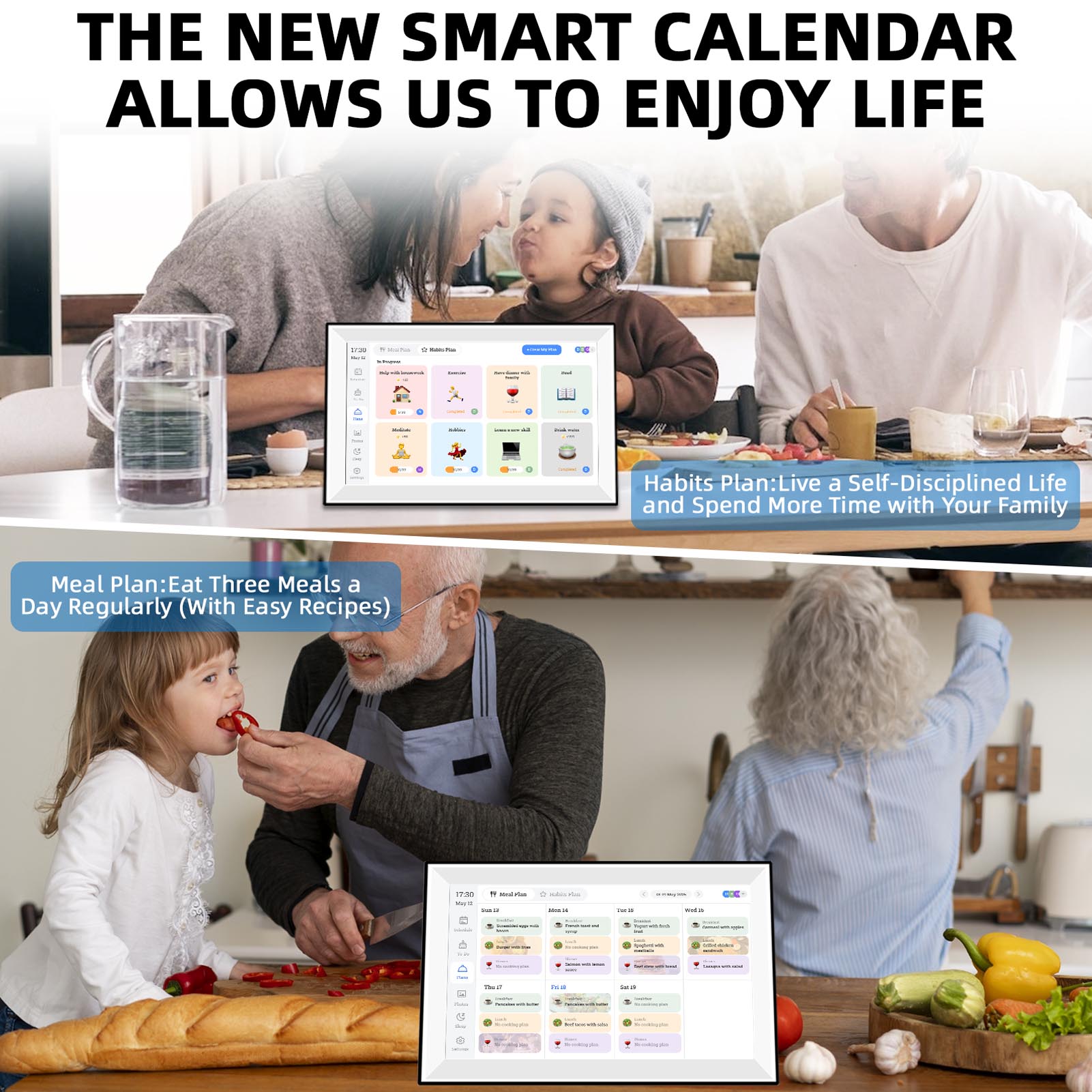 15.6 Electronic WiFi Calendar Digital Photo Frame Sync - Picture 27 of 30
