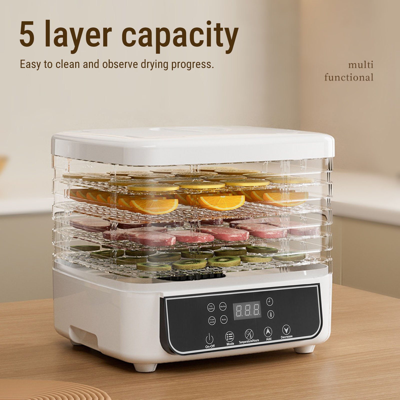AI Upgrade Smart 5 Layer Food Dehydrator Fruit Snack Dryer - Picture 28 of 29