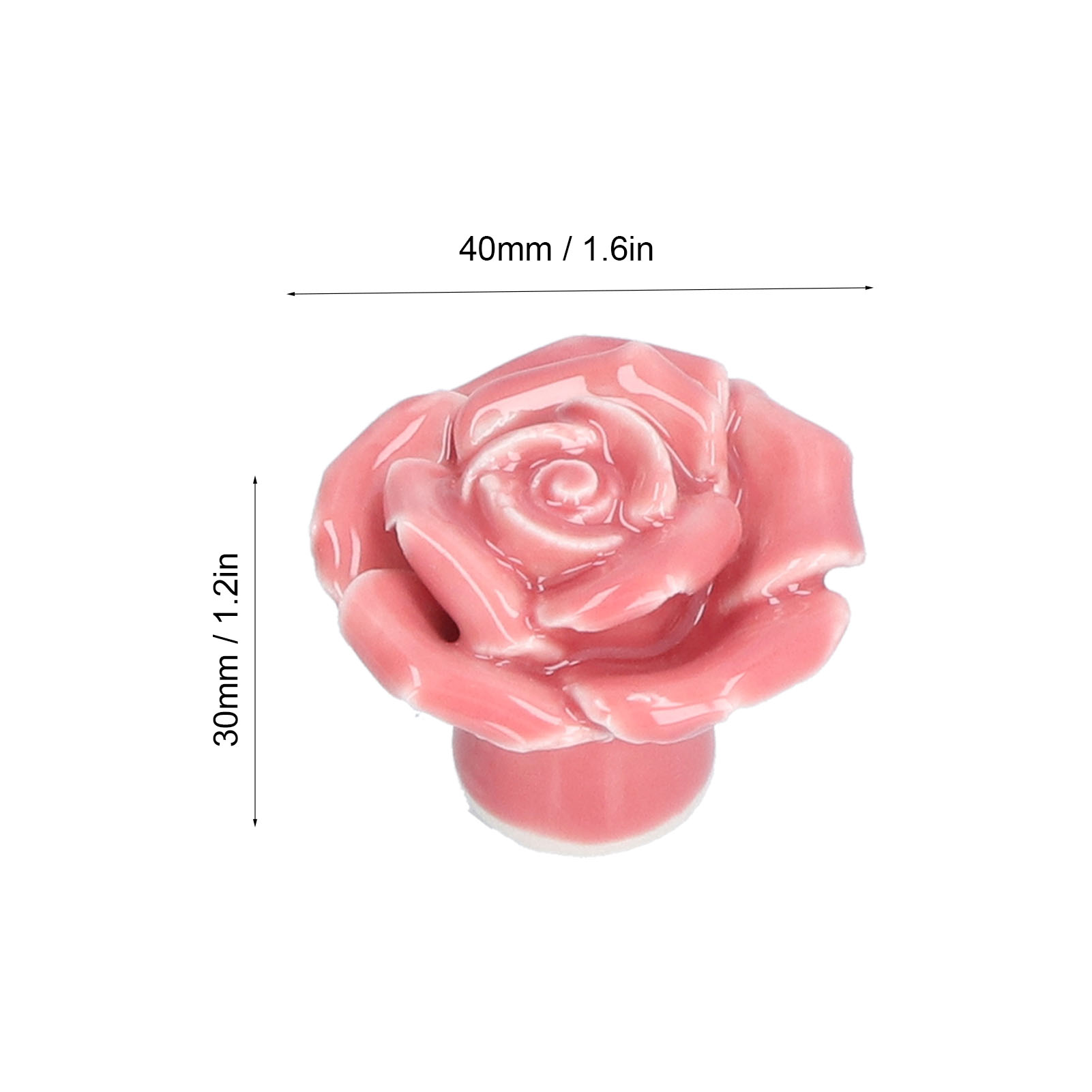 4 Set Rose Shaped Handle Modern Ceramic Cabinet Knob For Home Living Room