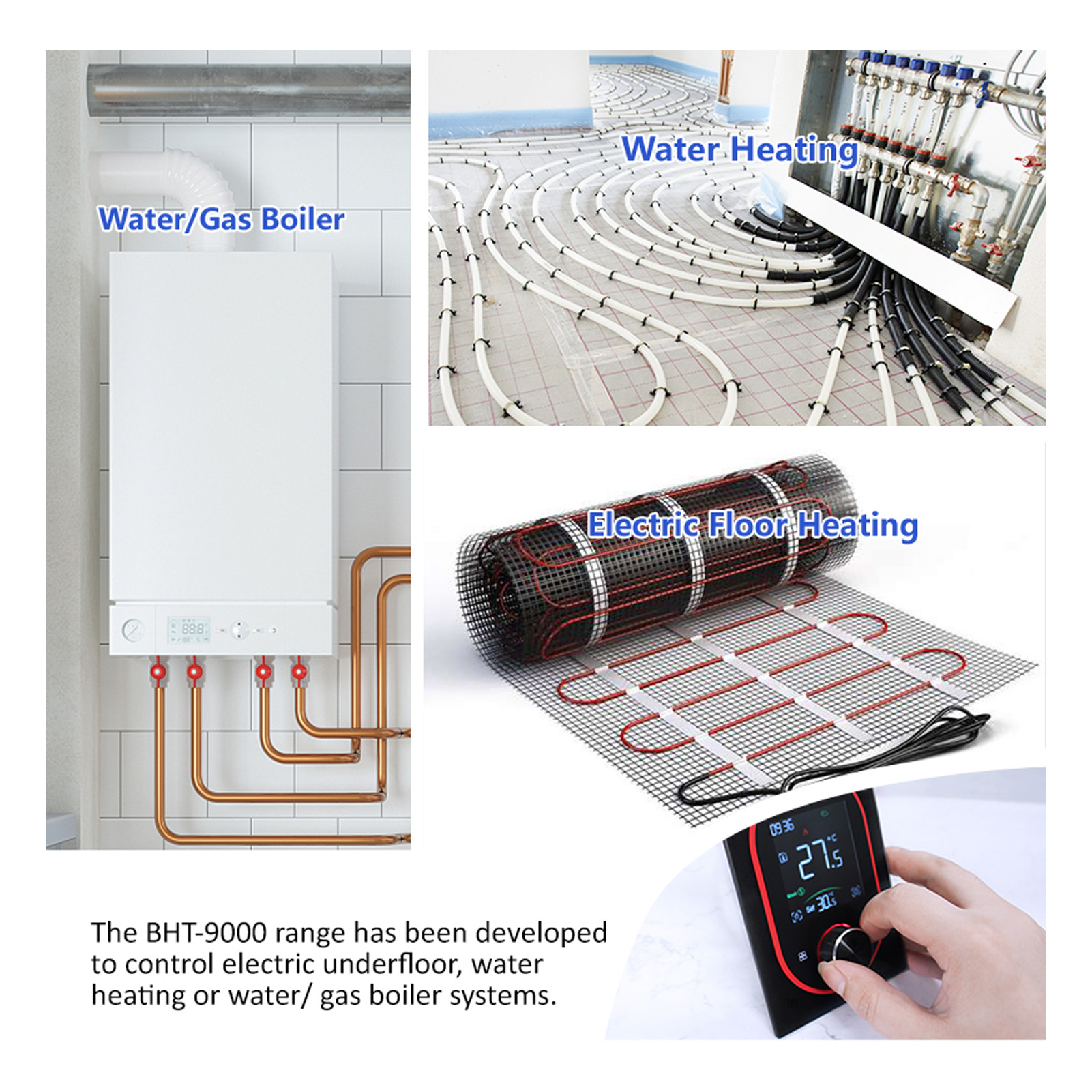 Intelligent Color Screen Lcd Electric Heating Thermostat With Programming App