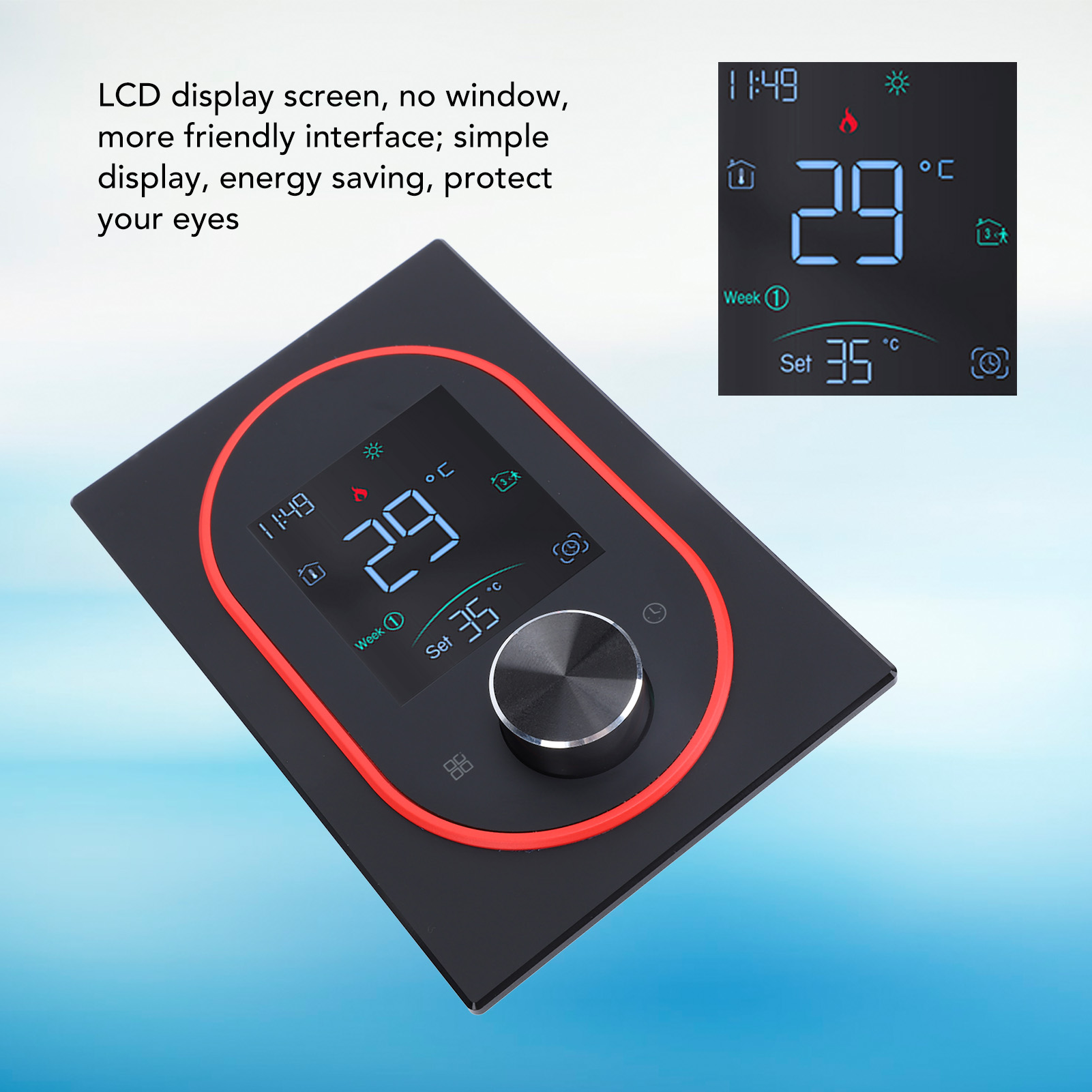 Intelligent Color Screen Lcd Electric Heating Thermostat With Programming App