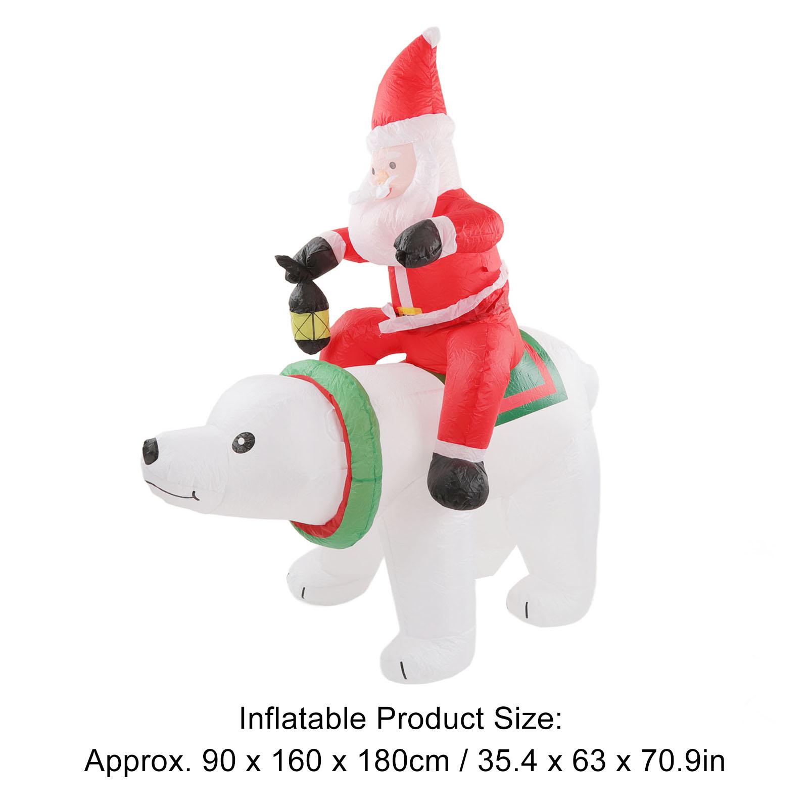 Inflatable Santa Ride Bear Waterproof Fade Resistant LED Blow Up Christmas DM - Picture 17 of 18