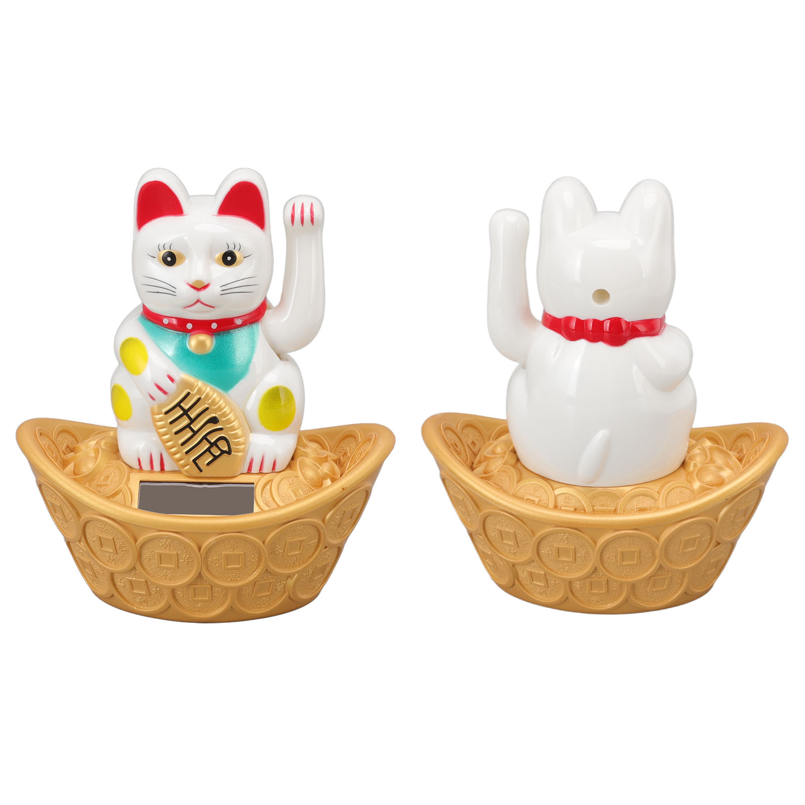 NEW Solar Powered Waving Cat Good Luck Wealth Welcoming Lucky Fortune Cat Home