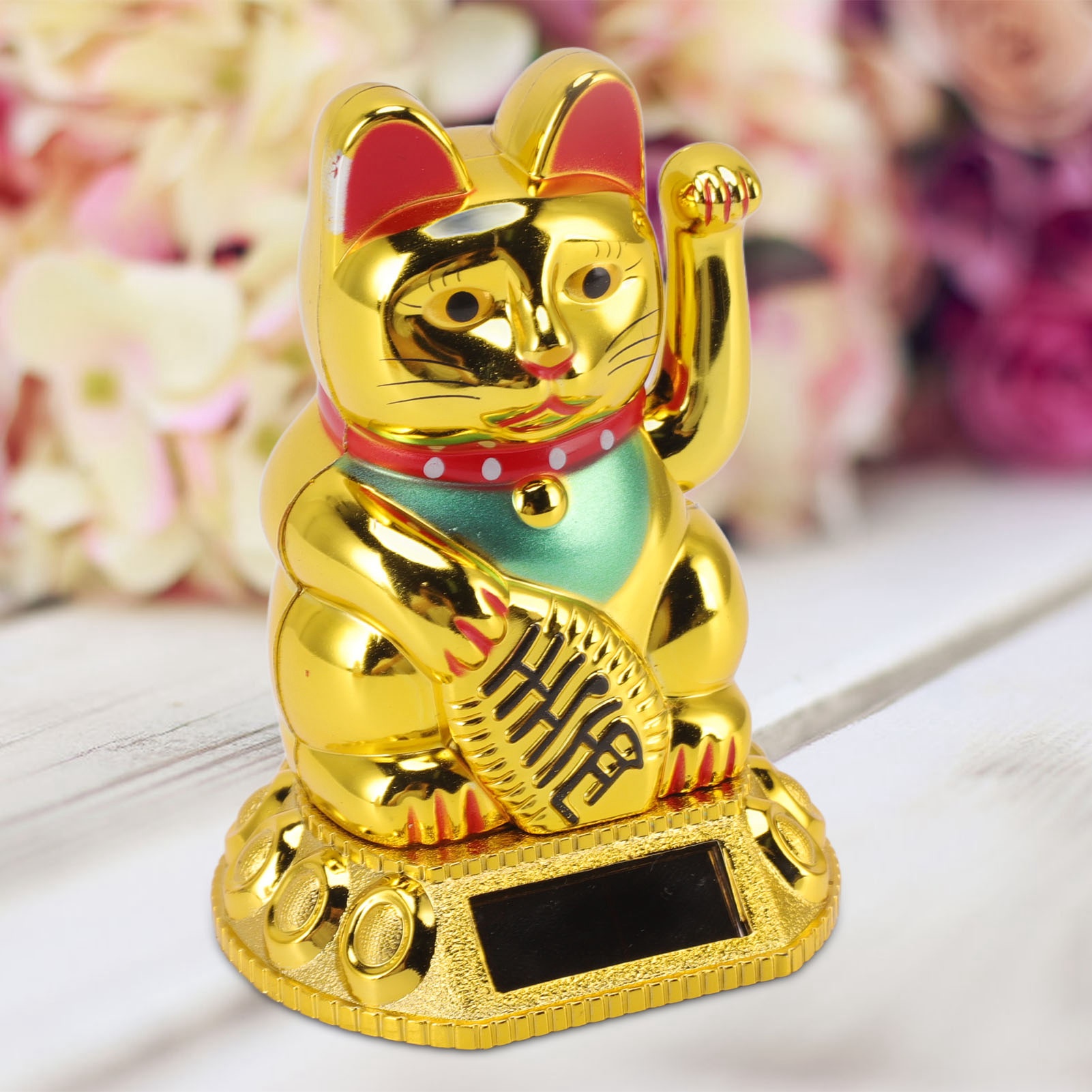 Chinesische Glückskatze Ornament winkender Arm Solarleuchte für Haus und Auto - Bild 14 von 18