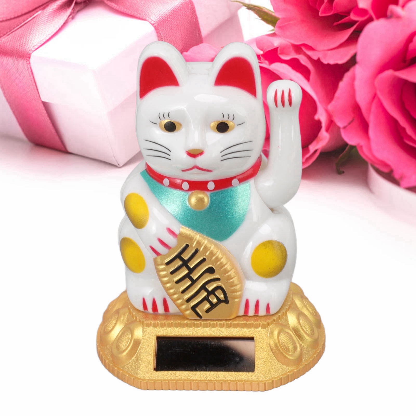 Chinesische Glückskatze Ornament winkender Arm Solarleuchte für Haus und Auto - Bild 17 von 18