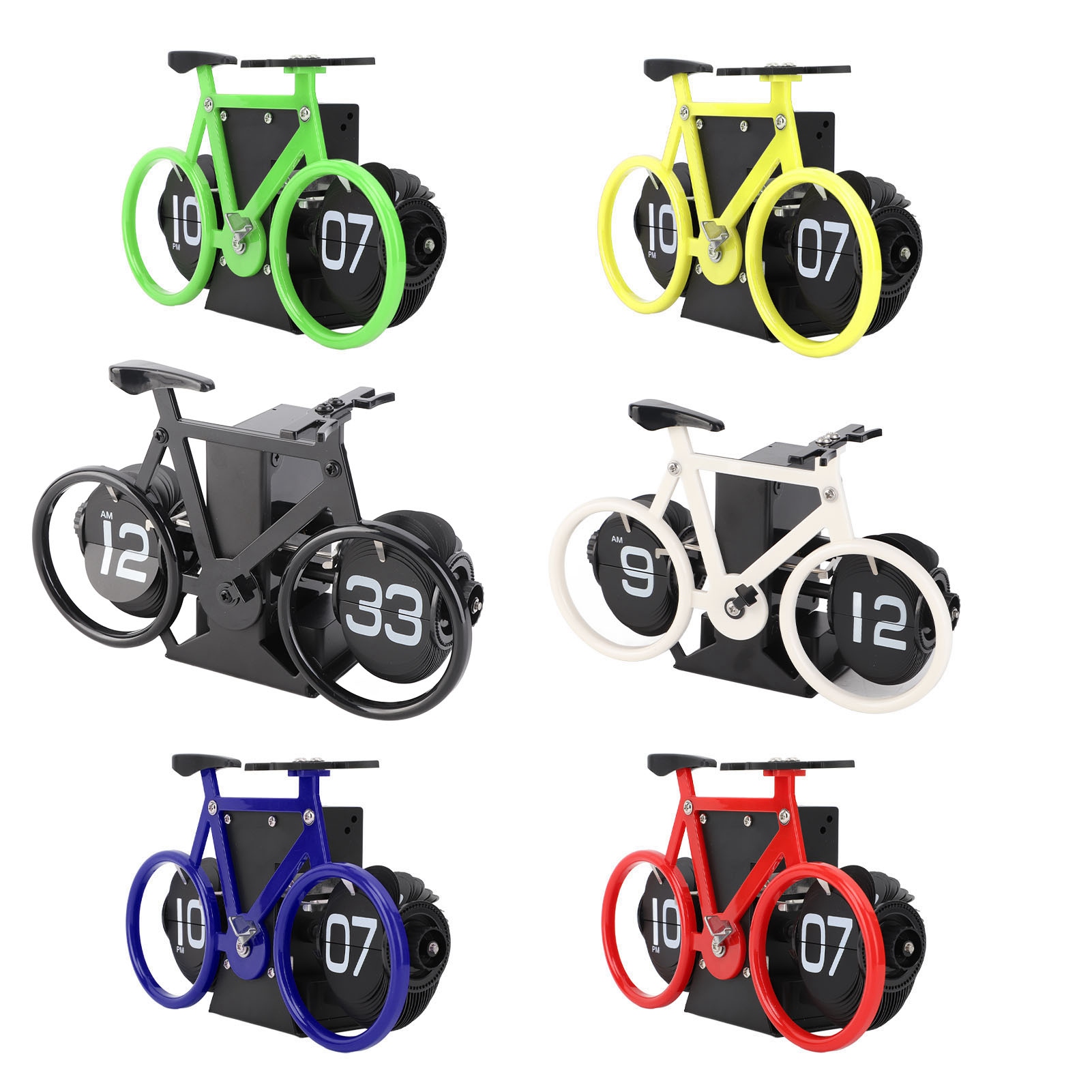 Vintage Flip Desk Clock Bike Form Retro Mechanical Battery Powered Gear - Bild 38 von 42