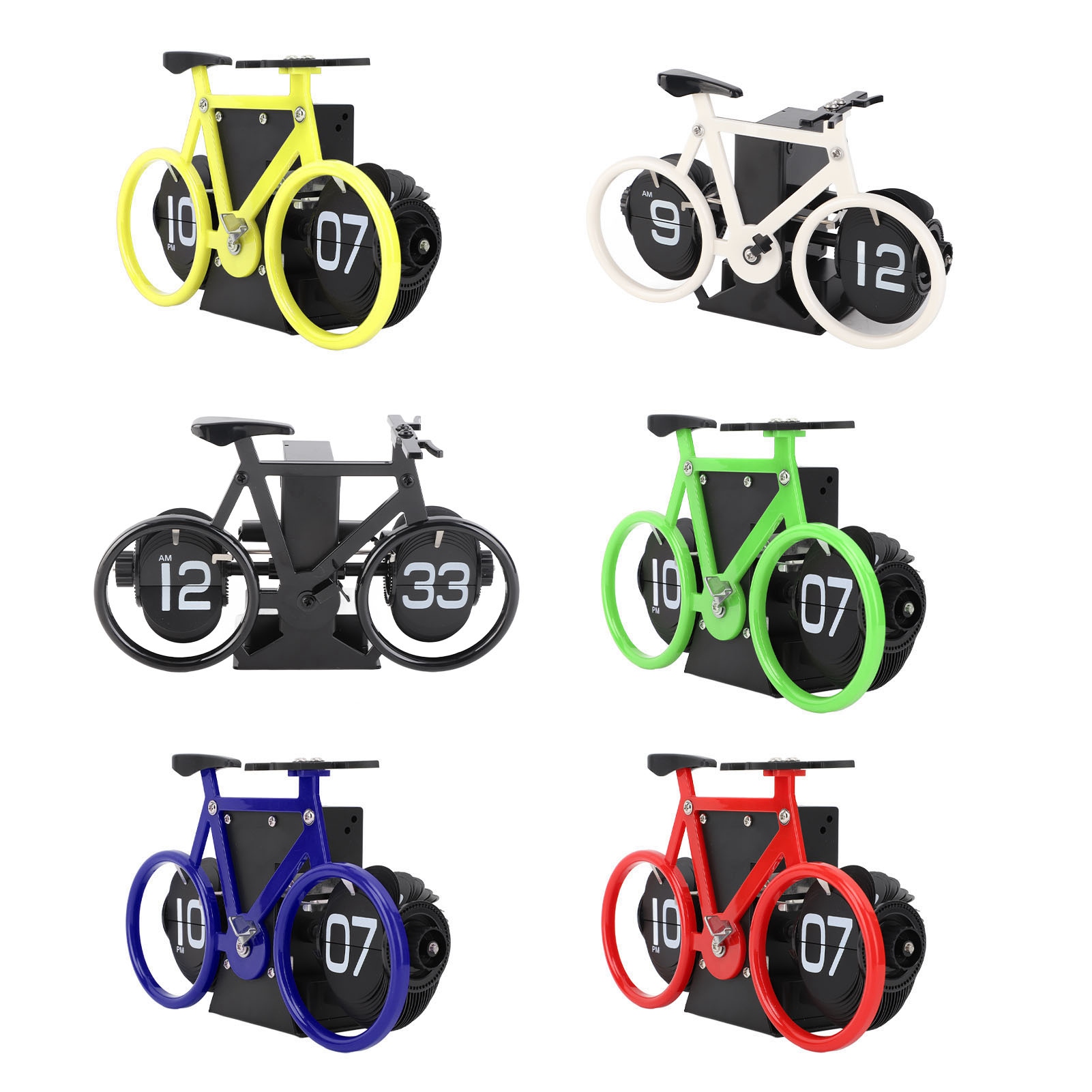 Vintage Flip Desk Clock Bike Form Retro Mechanical Battery Powered Gear - Bild 35 von 42