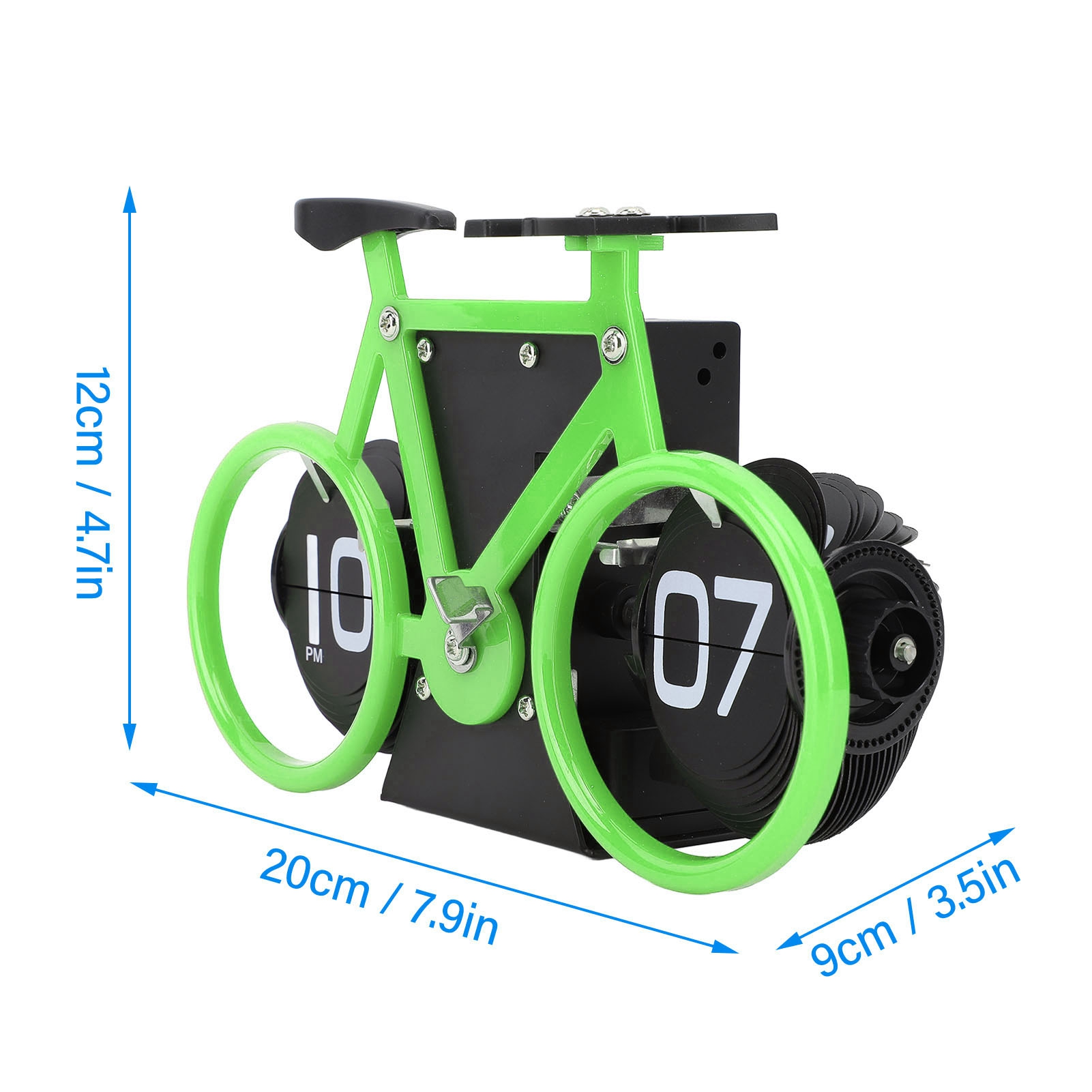 Vintage Flip Desk Clock Bike Form Retro Mechanical Battery Powered Gear - Bild 29 von 42