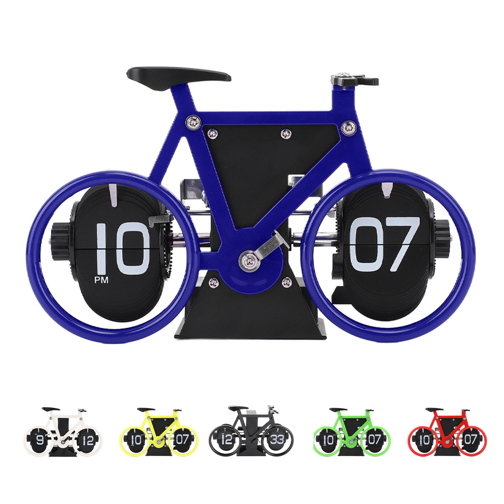 Vintage Flip Desk Clock Bike Form Retro Mechanical Battery Powered Gear - Bild 25 von 42