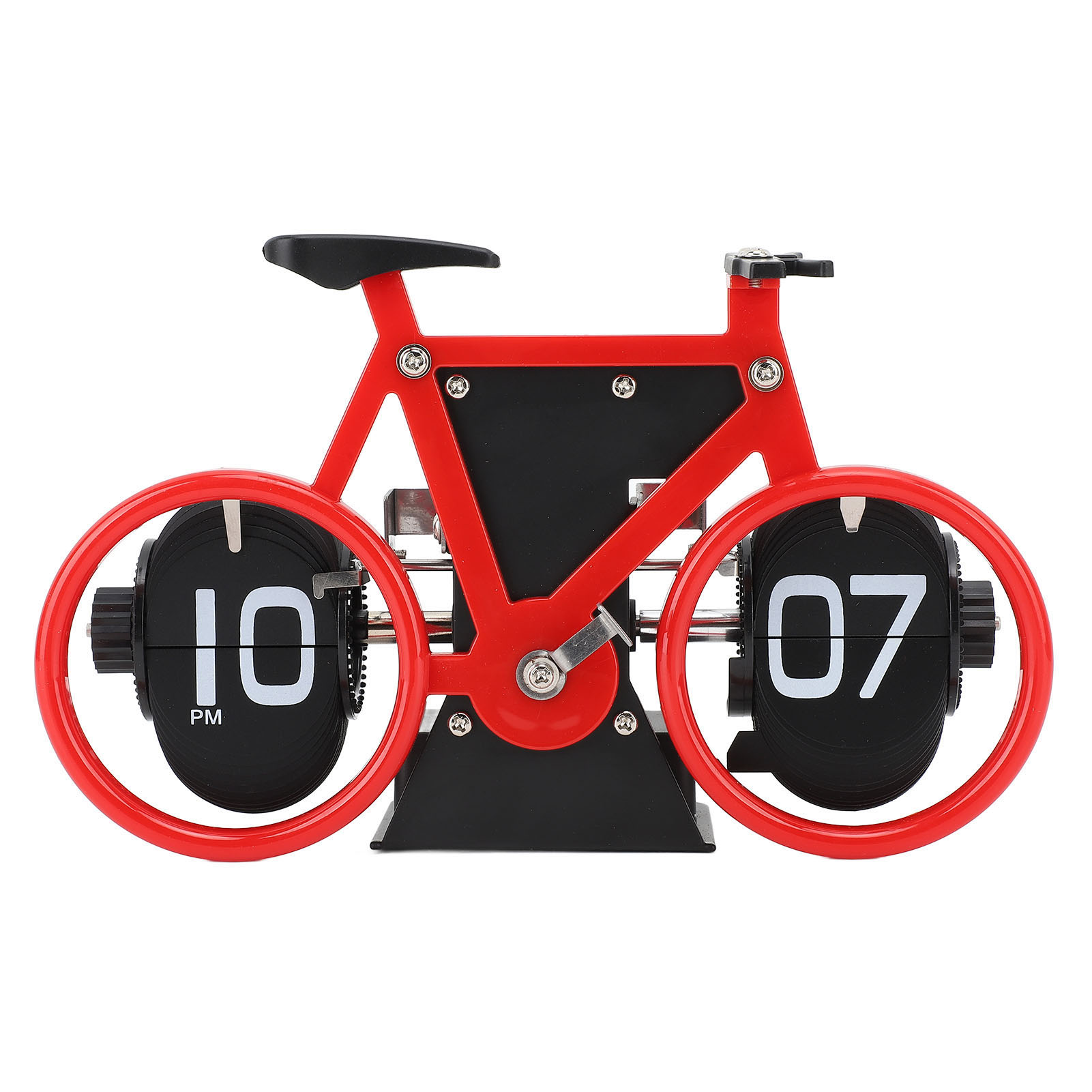 Vintage Flip Desk Clock Bike Form Retro Mechanical Battery Powered Gear - Bild 27 von 42