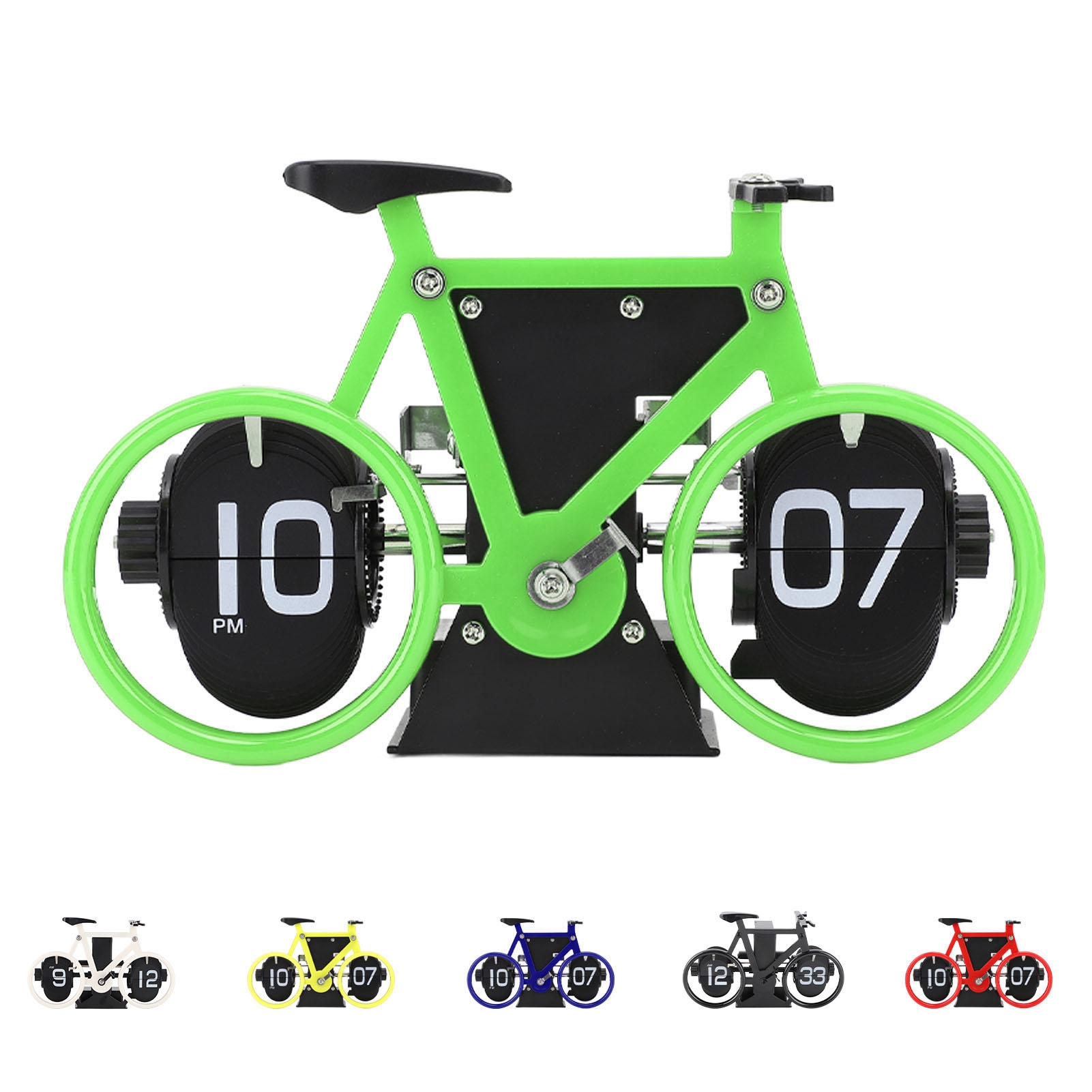 Vintage Flip Desk Clock Bike Form Retro Mechanical Battery Powered Gear - Bild 28 von 42