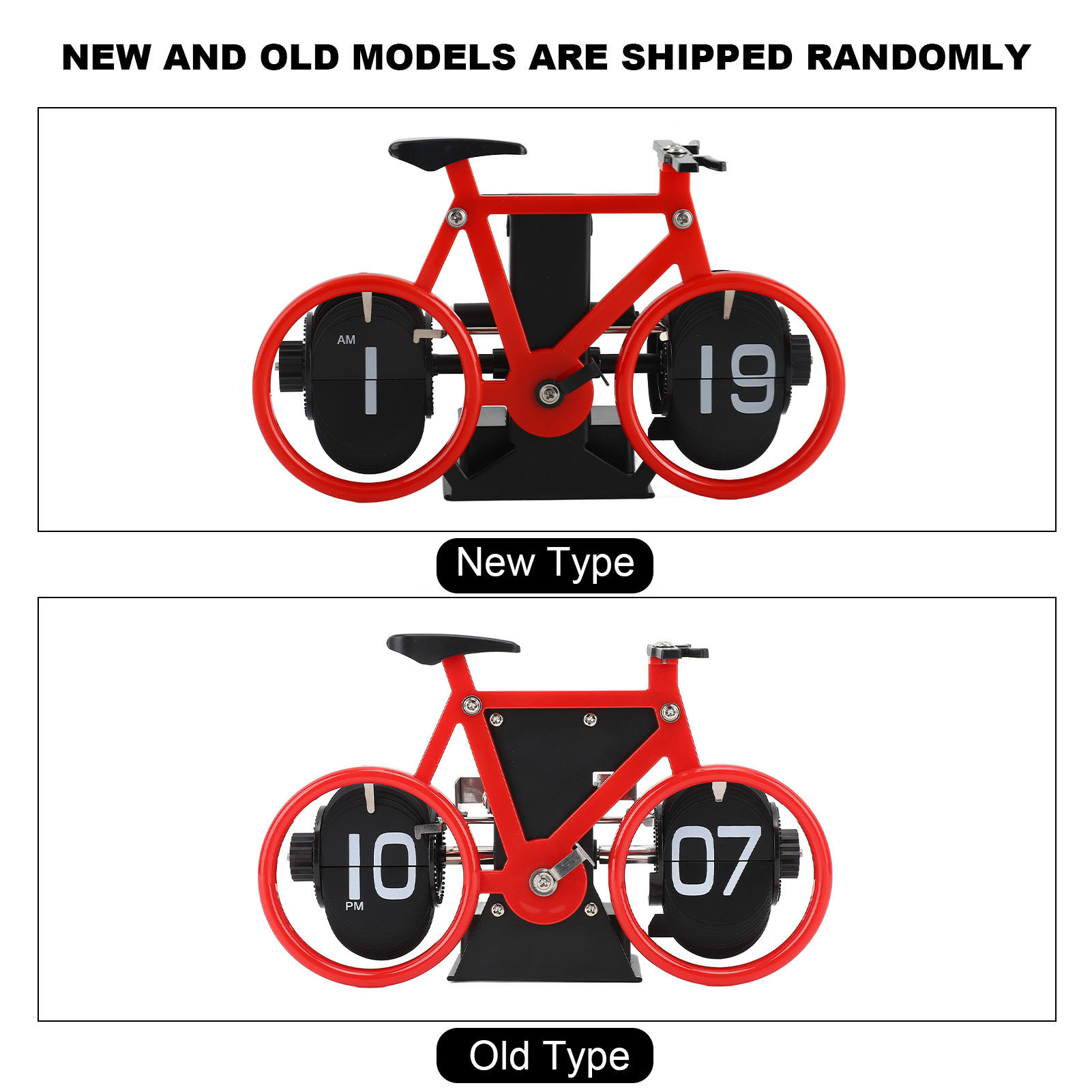 Vintage Flip Desk Clock Bike Form Retro Mechanical Battery Powered Gear - Bild 31 von 42