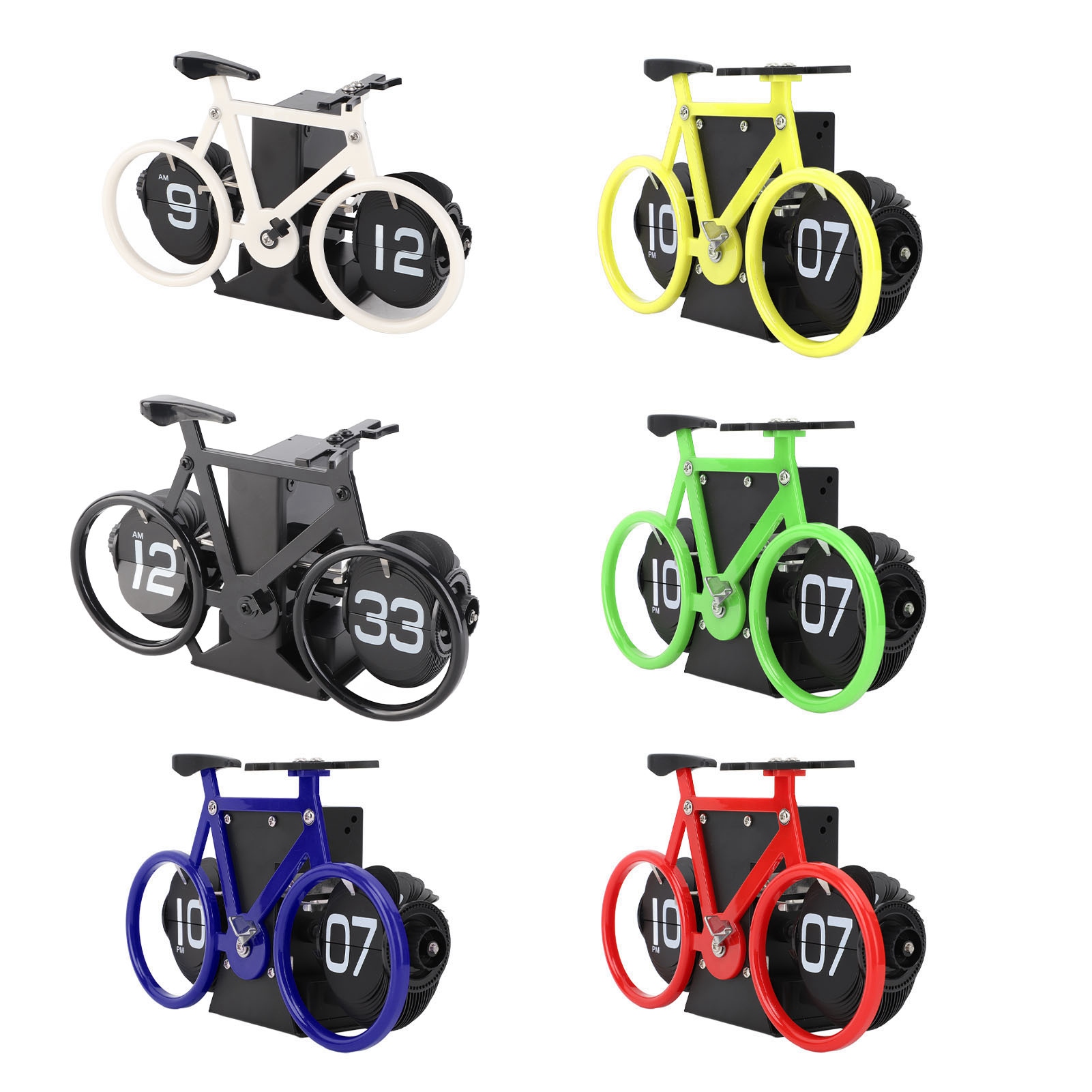 Vintage Flip Desk Clock Bike Form Retro Mechanical Battery Powered Gear - Bild 39 von 42